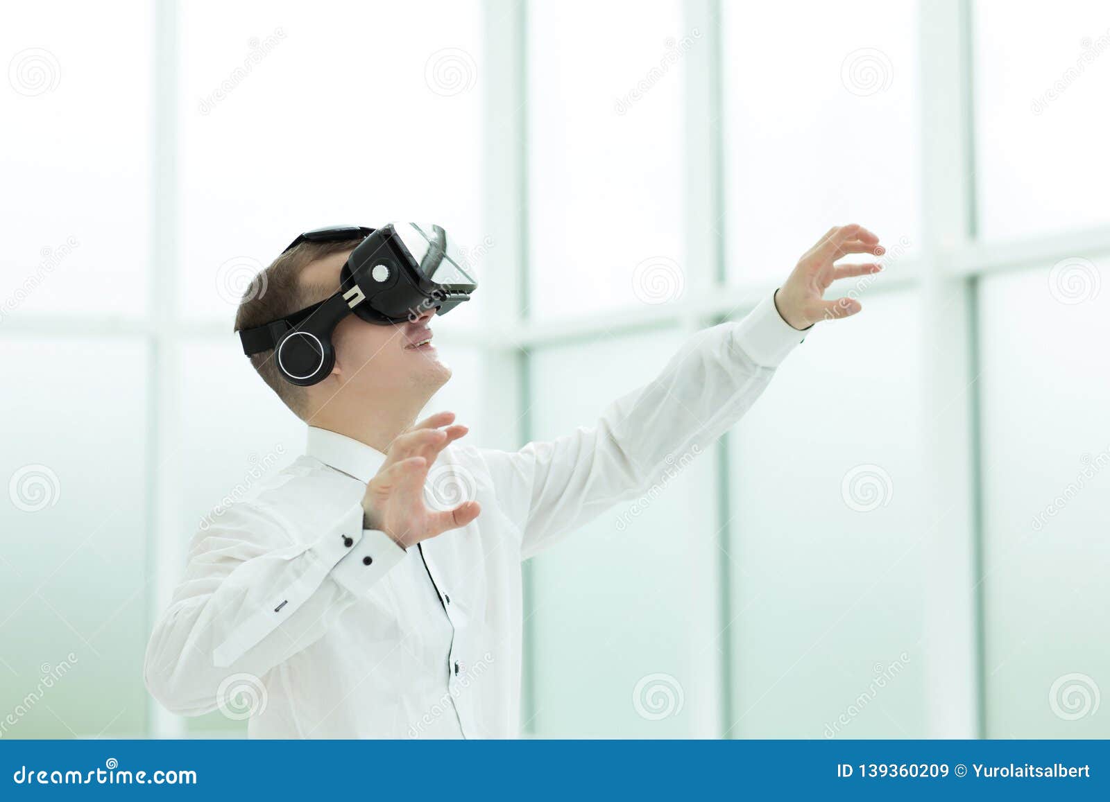 Young Employee is Testing Virtual Reality Glasses Stock Image Image