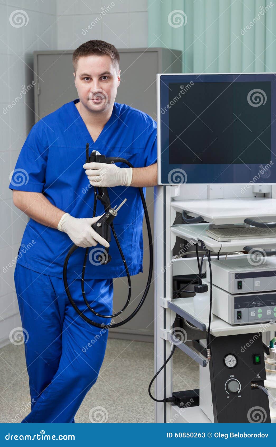 Young endoscope doctor stock image. Image of endoscopist 60850263