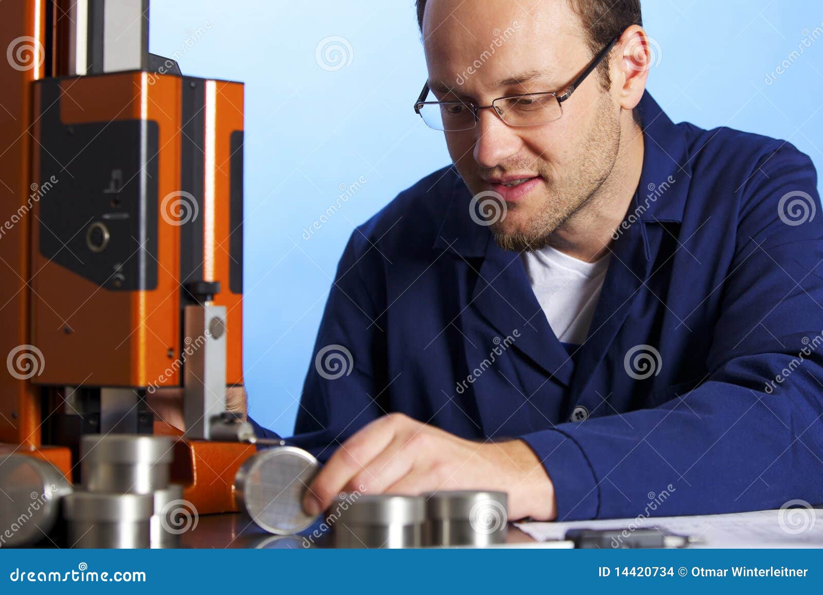 Young engineer measuring stock photo. Image of measurement 14420734