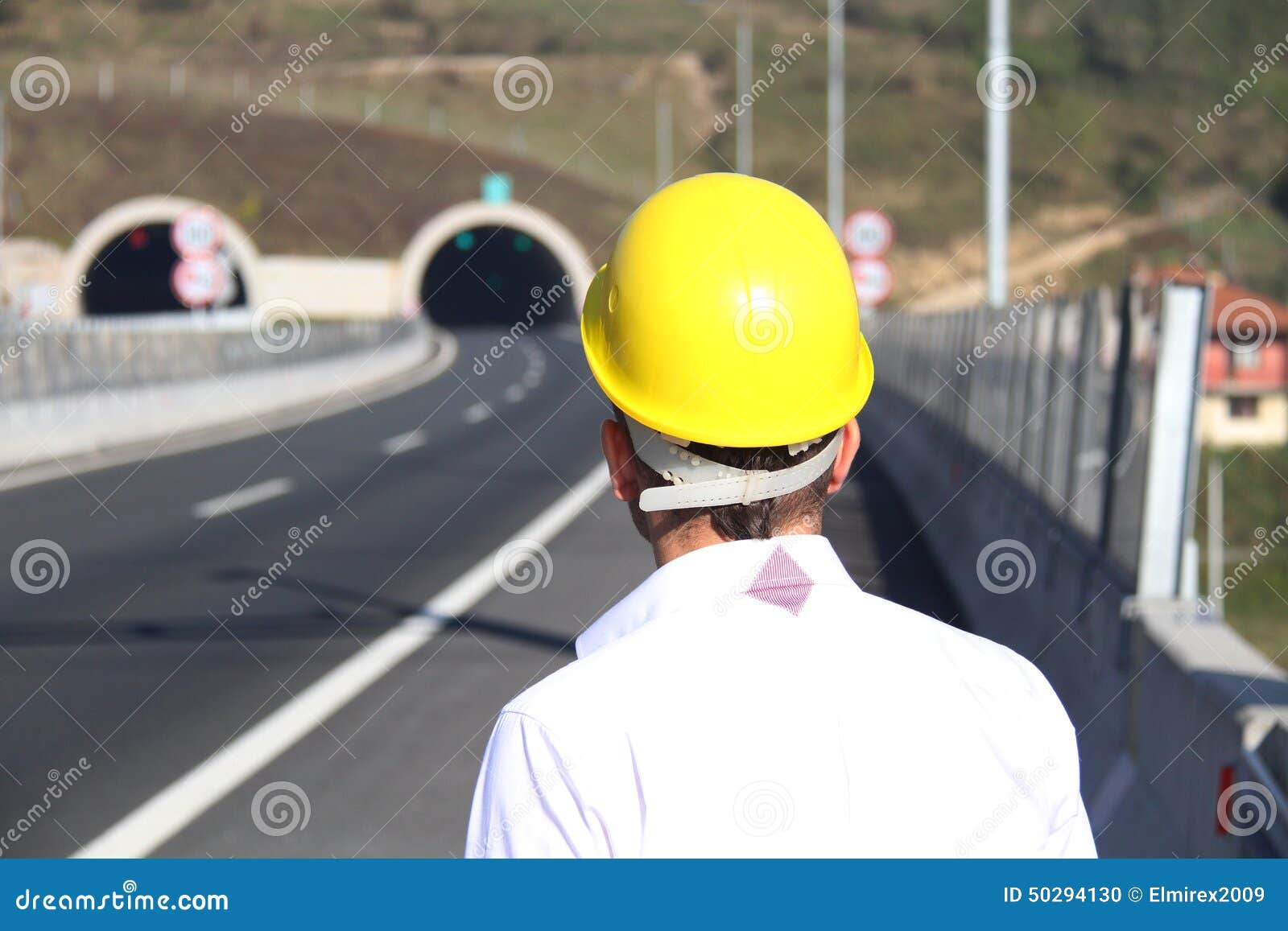 Young Engineer Near the Tunnel Stock Photo Image of bolts, blades