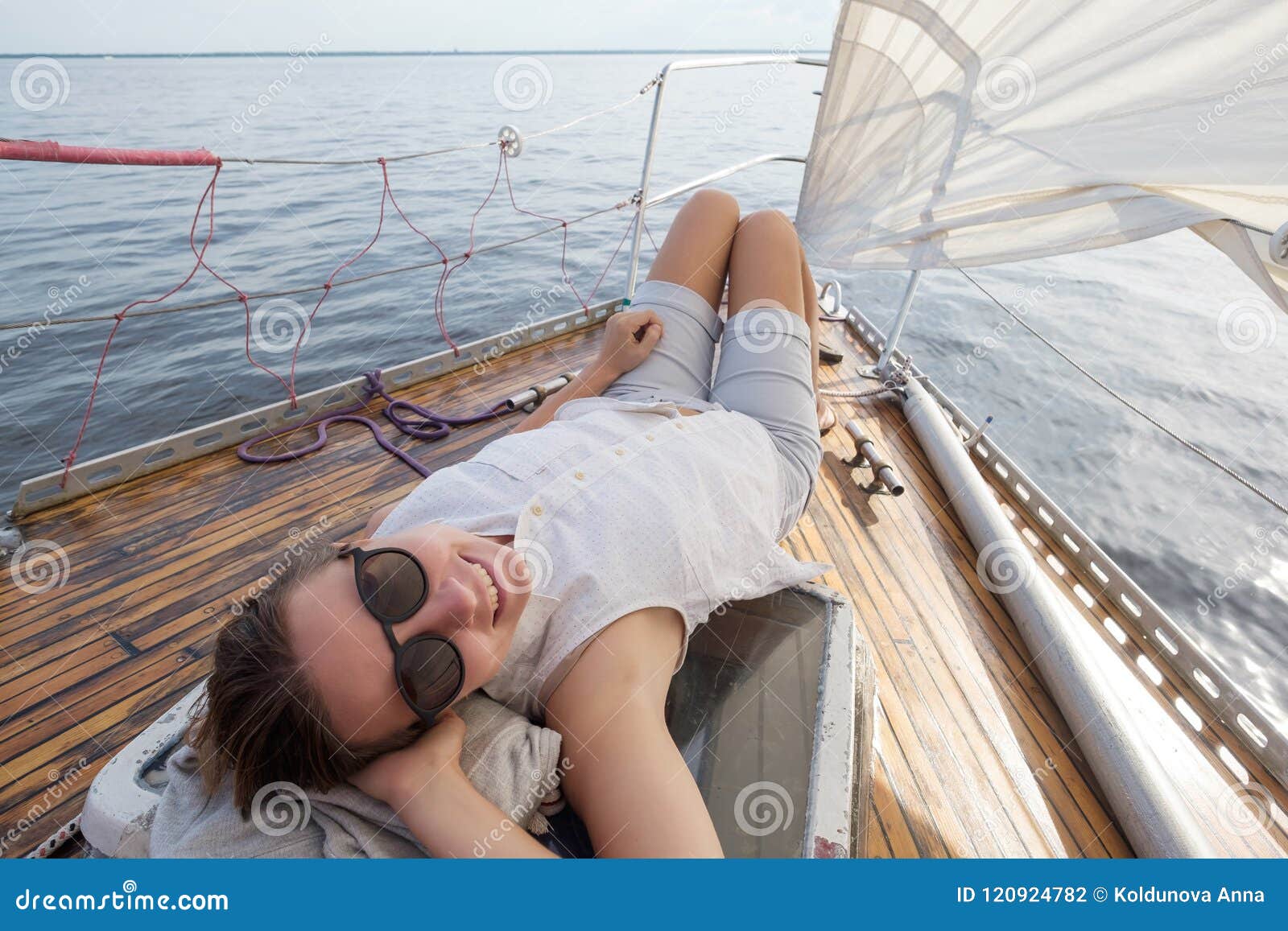 european wife on boat