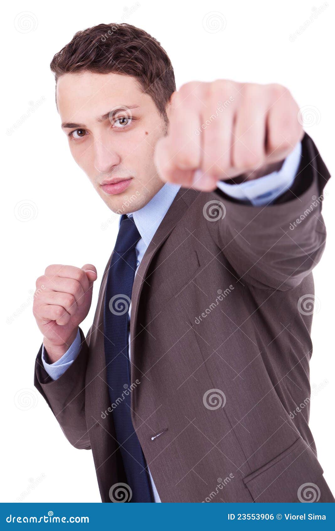 Young Executive In Fight Pose Stock Photo - Image of businessperson ...