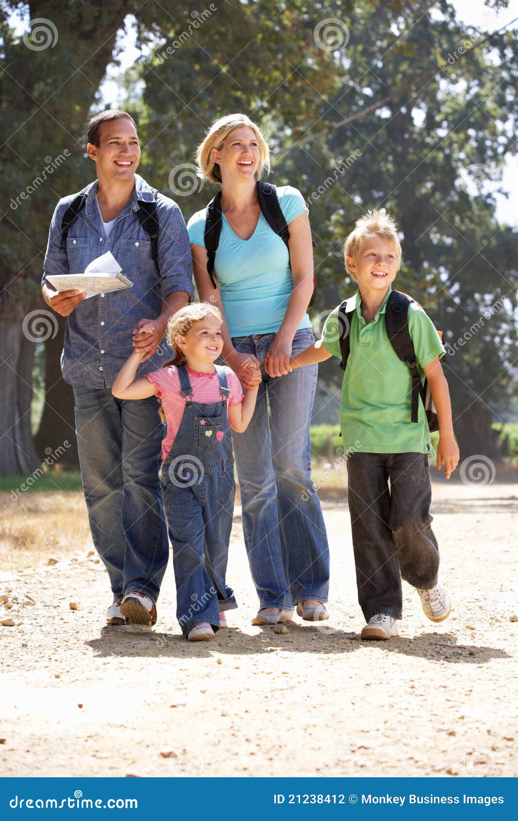 Young Family On Country Walk Stock Photo - Image of portrait, male