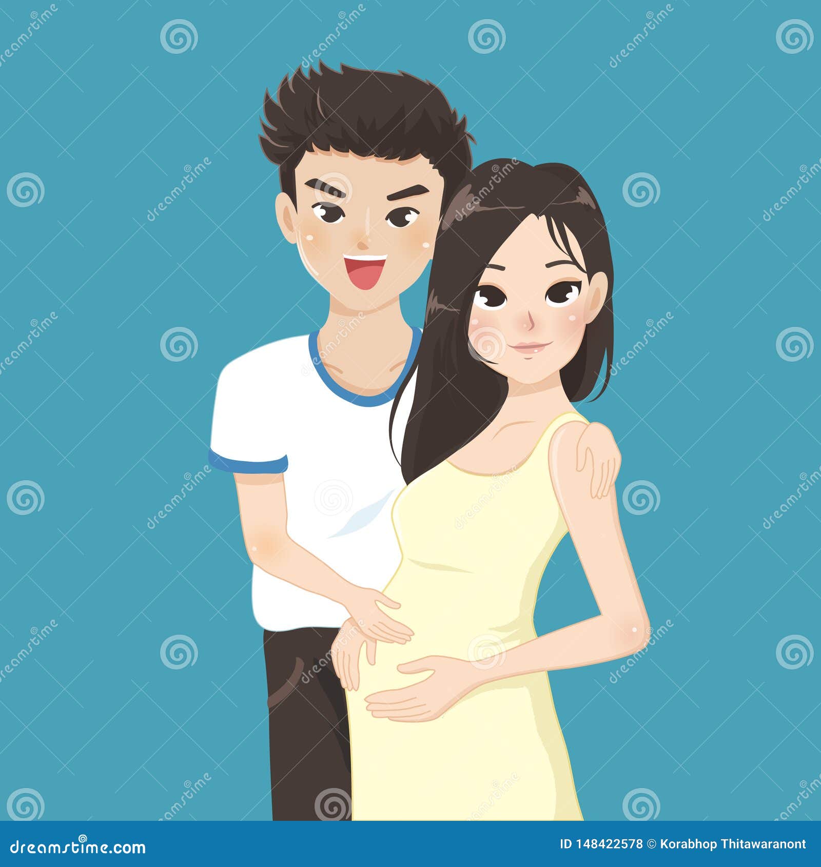 Pregnant Wife Stock Illustrations