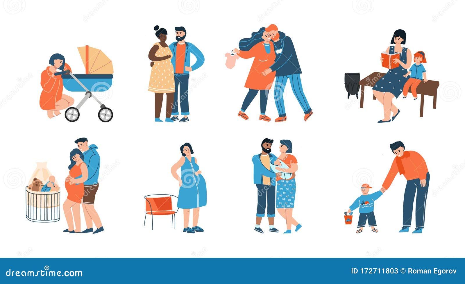 Young Family. Happy Father, Mother and Their Child Cartoon Characters, Parents in Pregnancy Period. Vector Childbirth Stock Vector - Illustration of people, cartoon: 172711803 Young Family. Happy Father, Mother and Their Child Cartoon Characters, Parents in Pregnancy Period. Vector Childbirth Stock Vector - Illustration of people, cartoon: 172711803