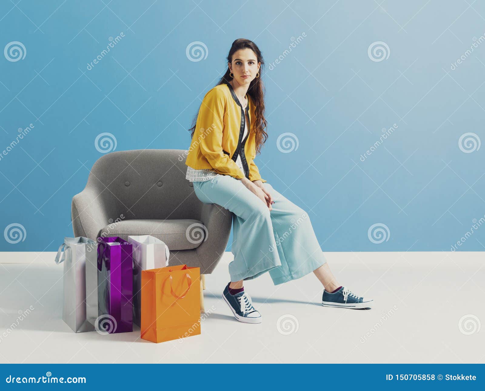 Young Woman with Shopping Bags Stock Photo - Image of beautiful, people ...