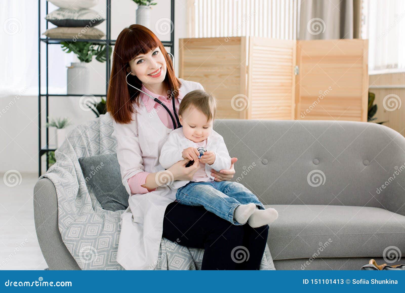Doctor Have A Medical Examination Girl Stock Photo 