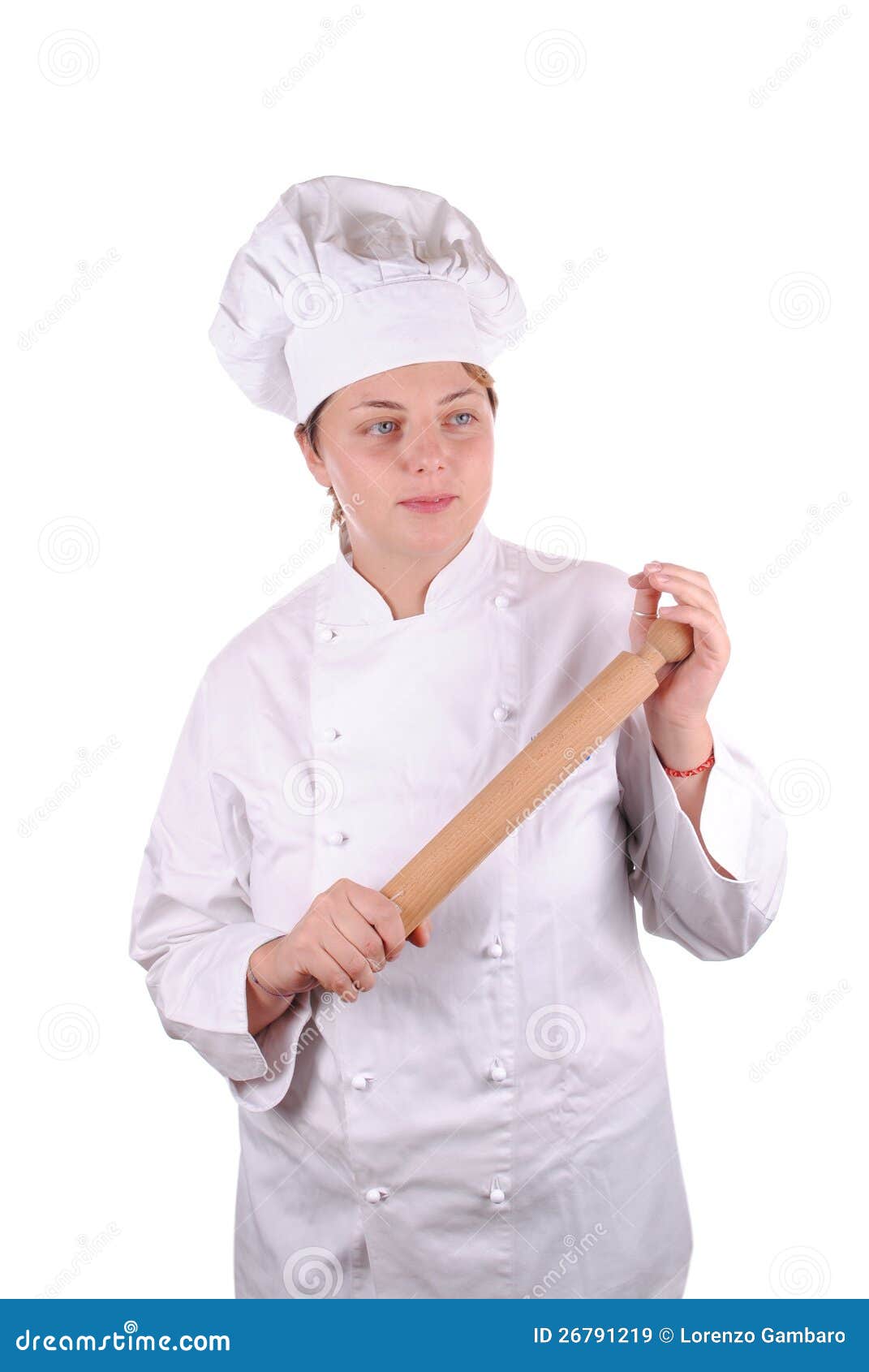 Young Female Executive Chef With A Rolling Pin Royalty Free Stock ...