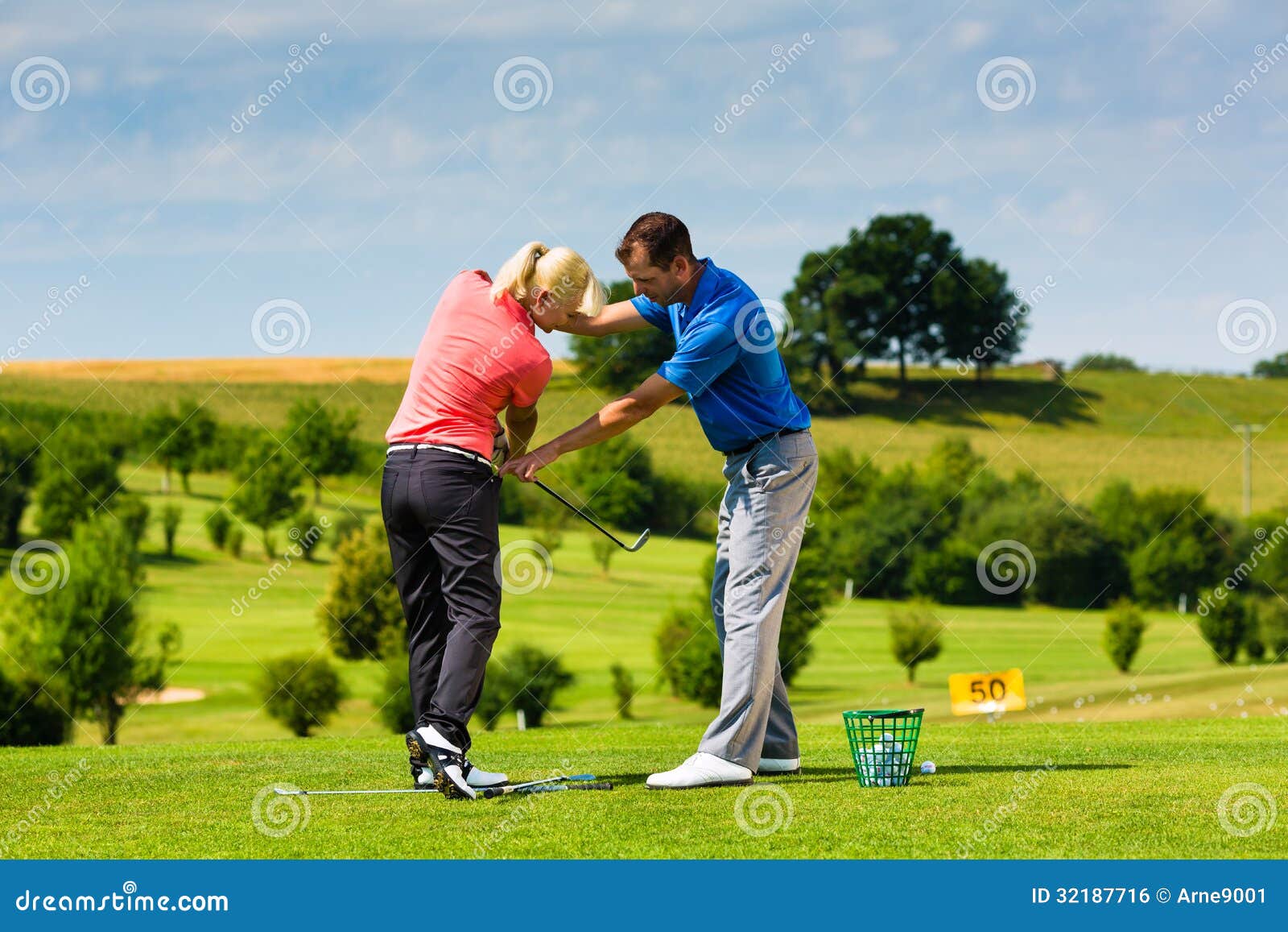 Young Female Golf Player on Course Stock Photo Image of leisure