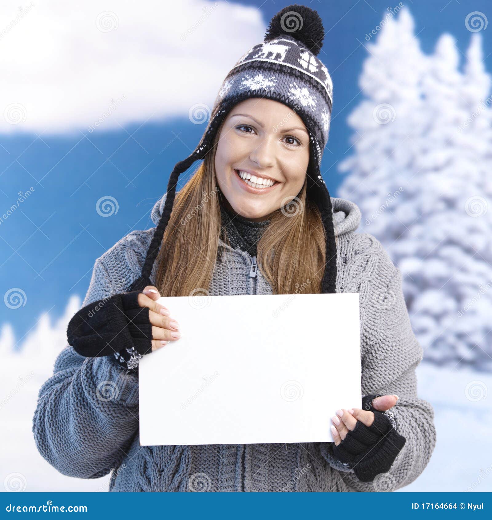 Young Female Holding Letter in Hand Smiling Stock Photo Image of