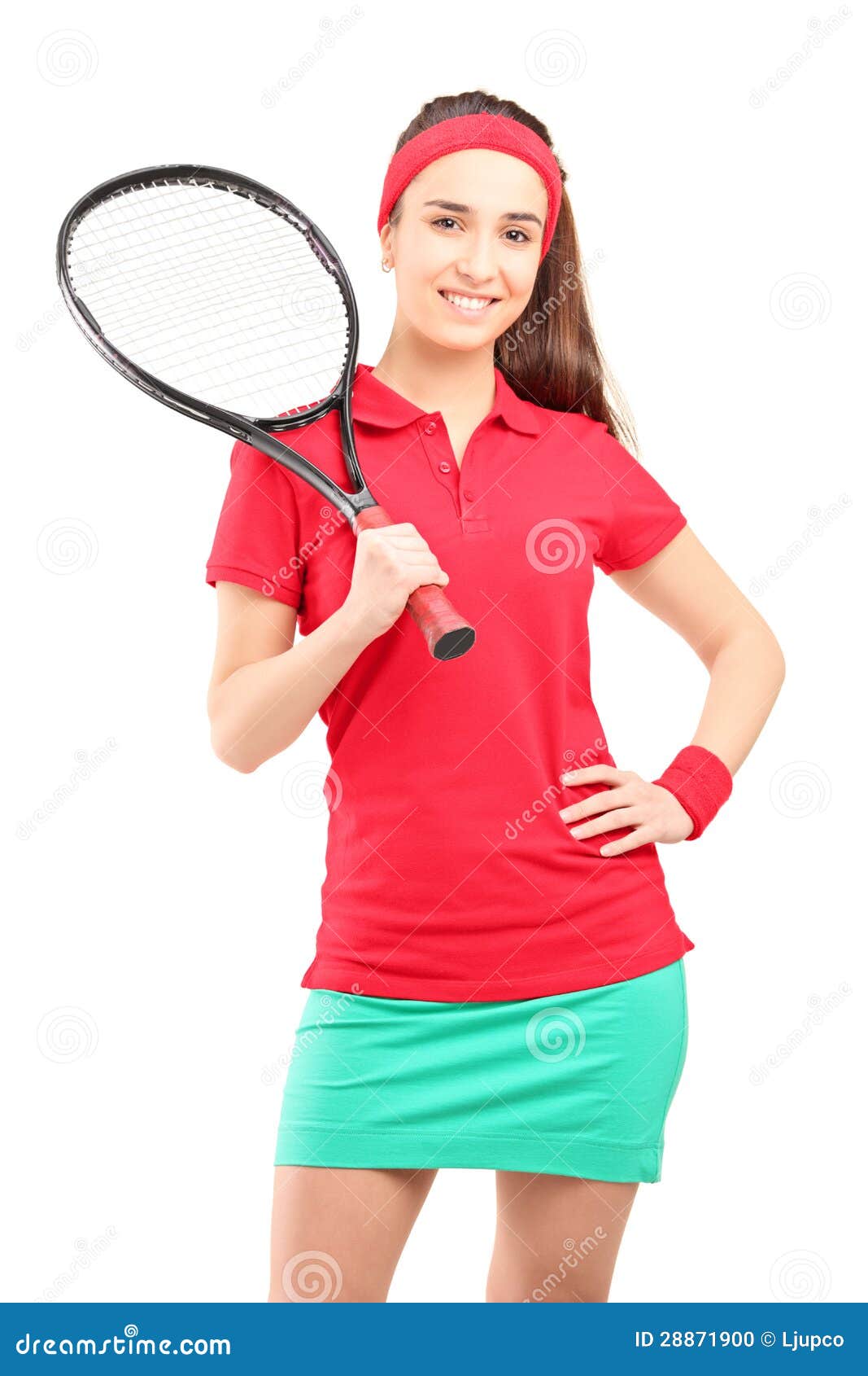 A Young Female Holding a Tennis Racket Stock Photo Image of adult