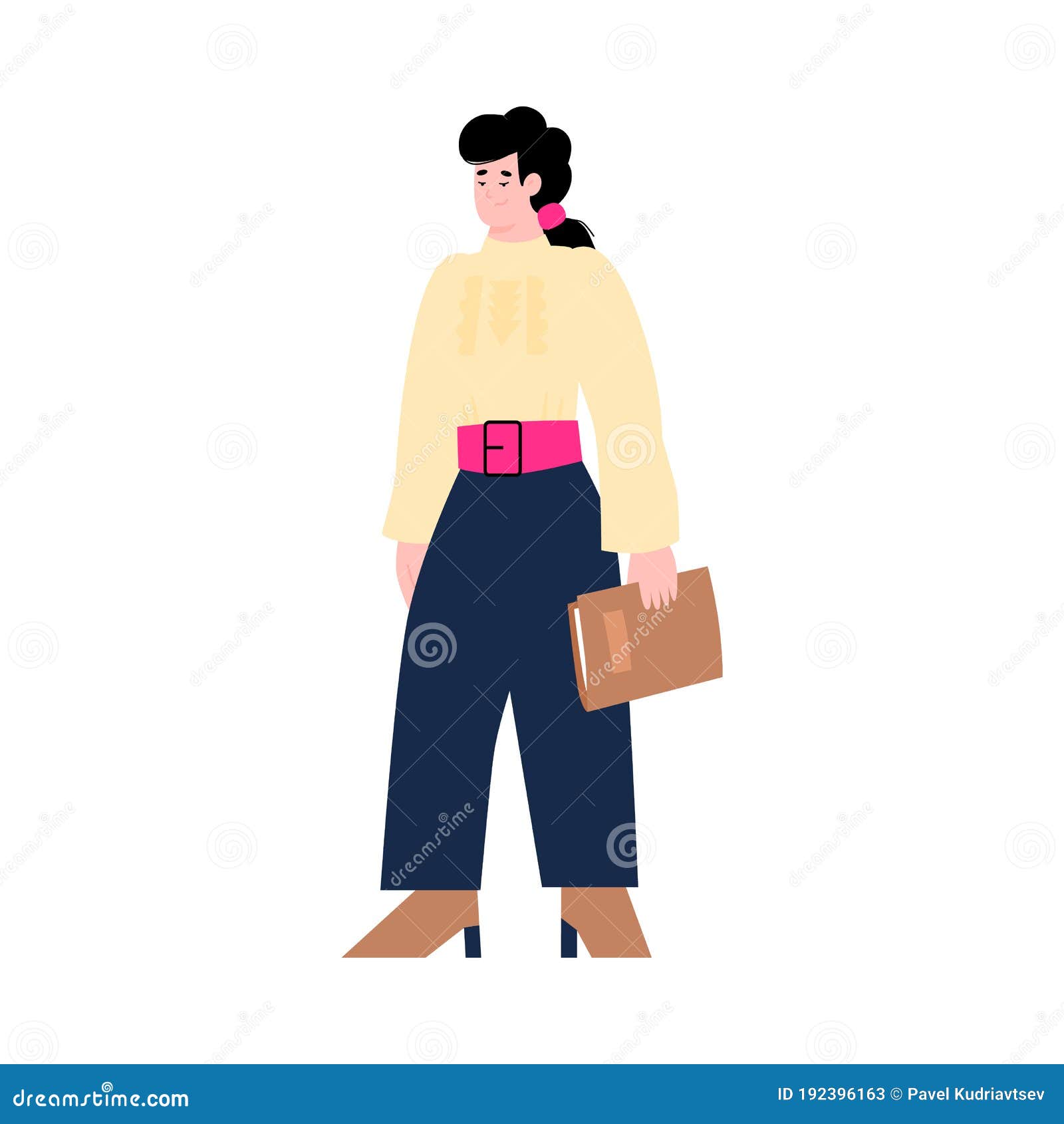 Isolated Vector Illustration of a Young Female HR Manager or Candidate ...