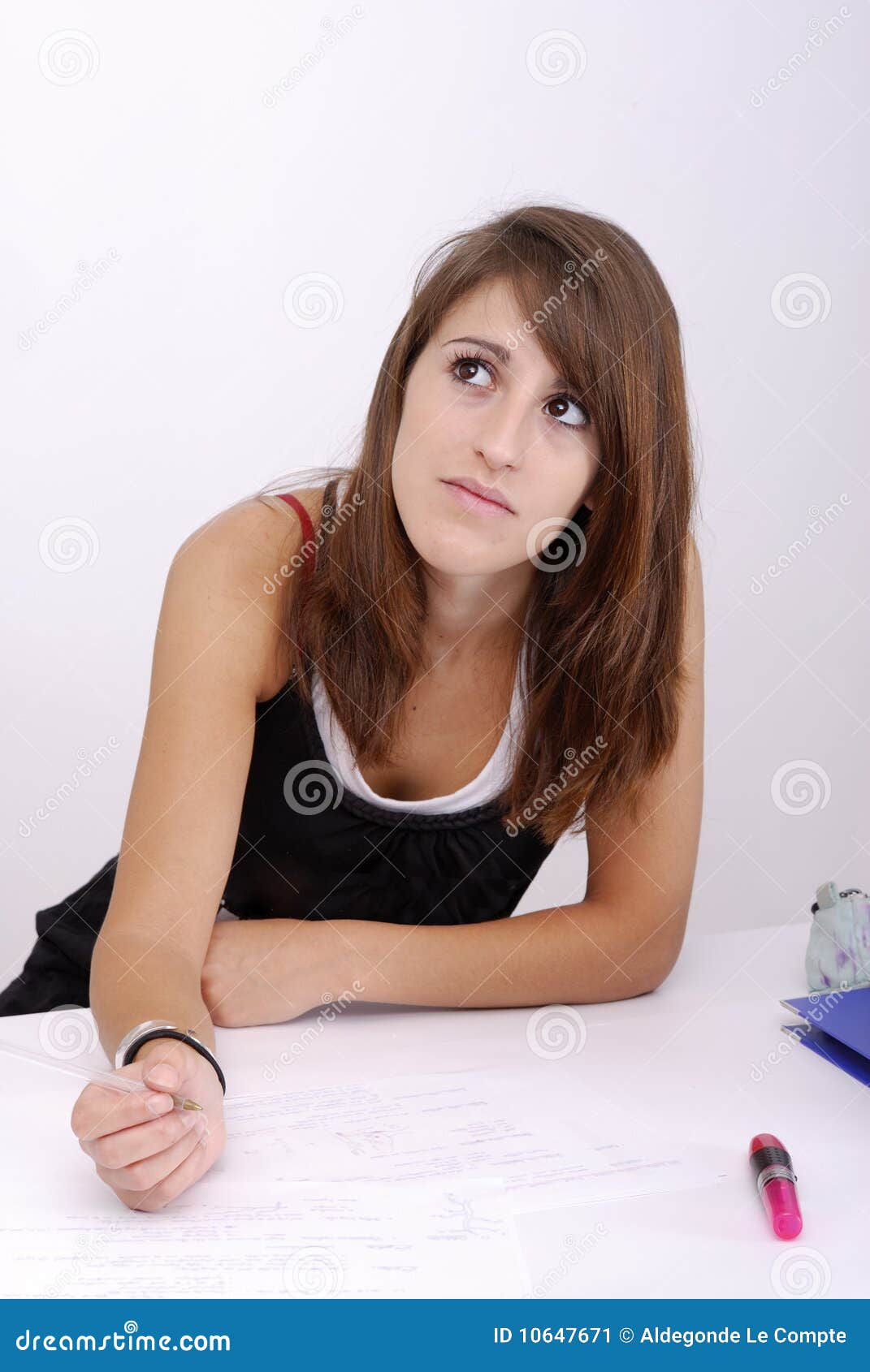 Young Female Student at Her Desk Stock Image Image of classes, woman 10647671