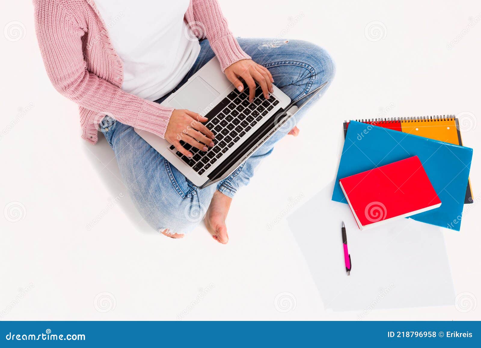 Female Student stock photo. Image of notebooks, casual - 218796958