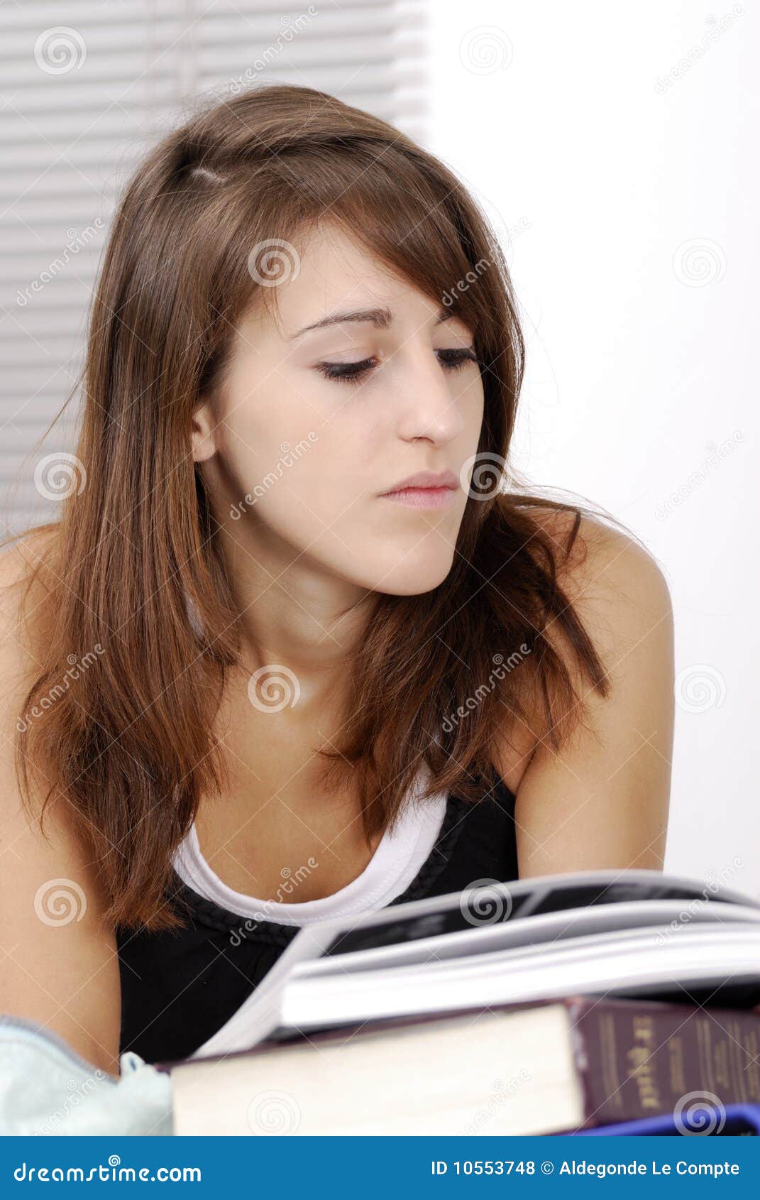 Young Female Student Studying at Her Desk Stock Photo Image of study, desk 10553748