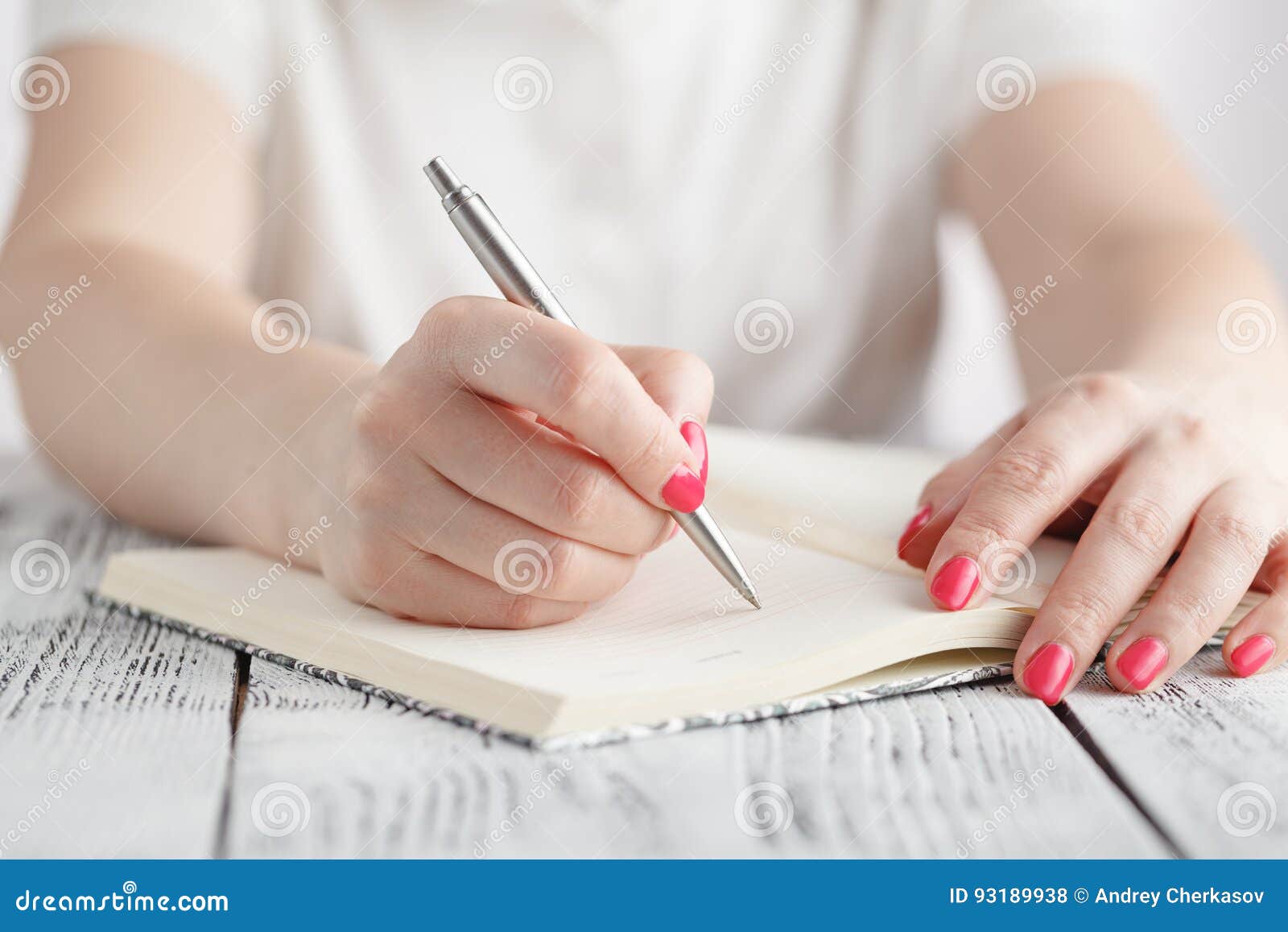 Young Female is Writing Notes and Planning Her Schedule Stock Photo ...