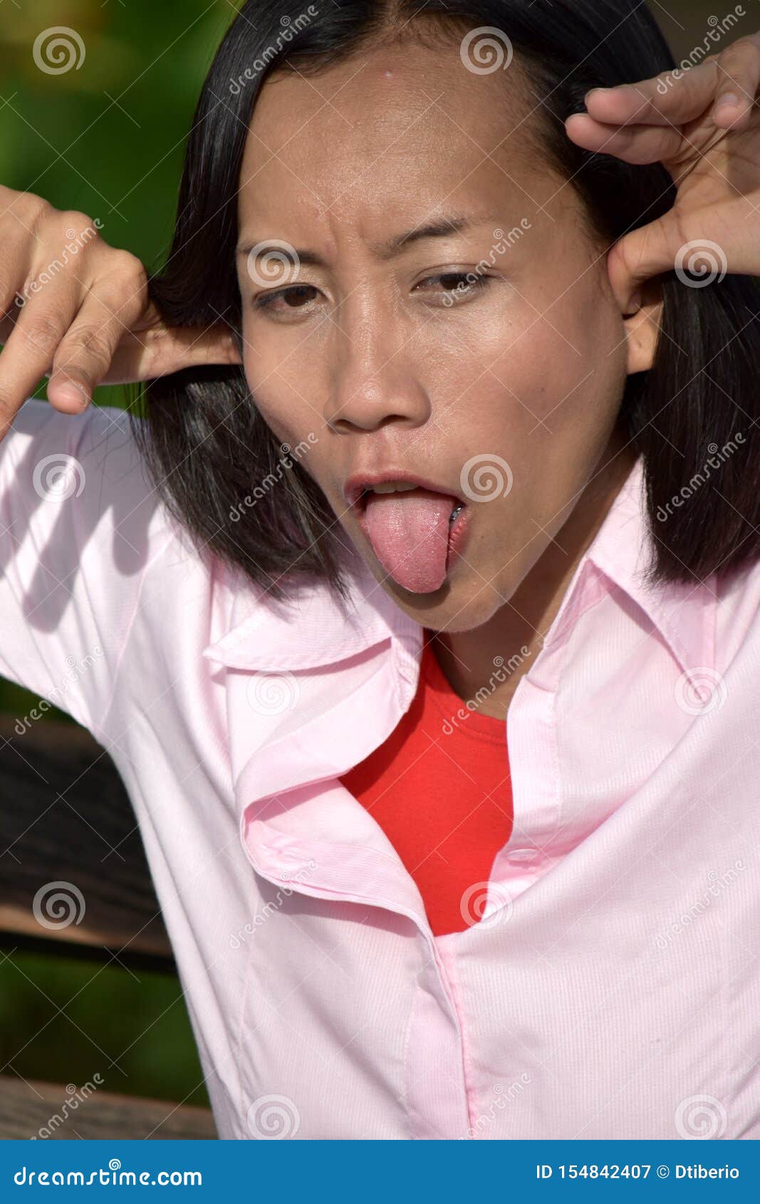 Young Filipina Female Making Funny Faces Stock Image Image Of