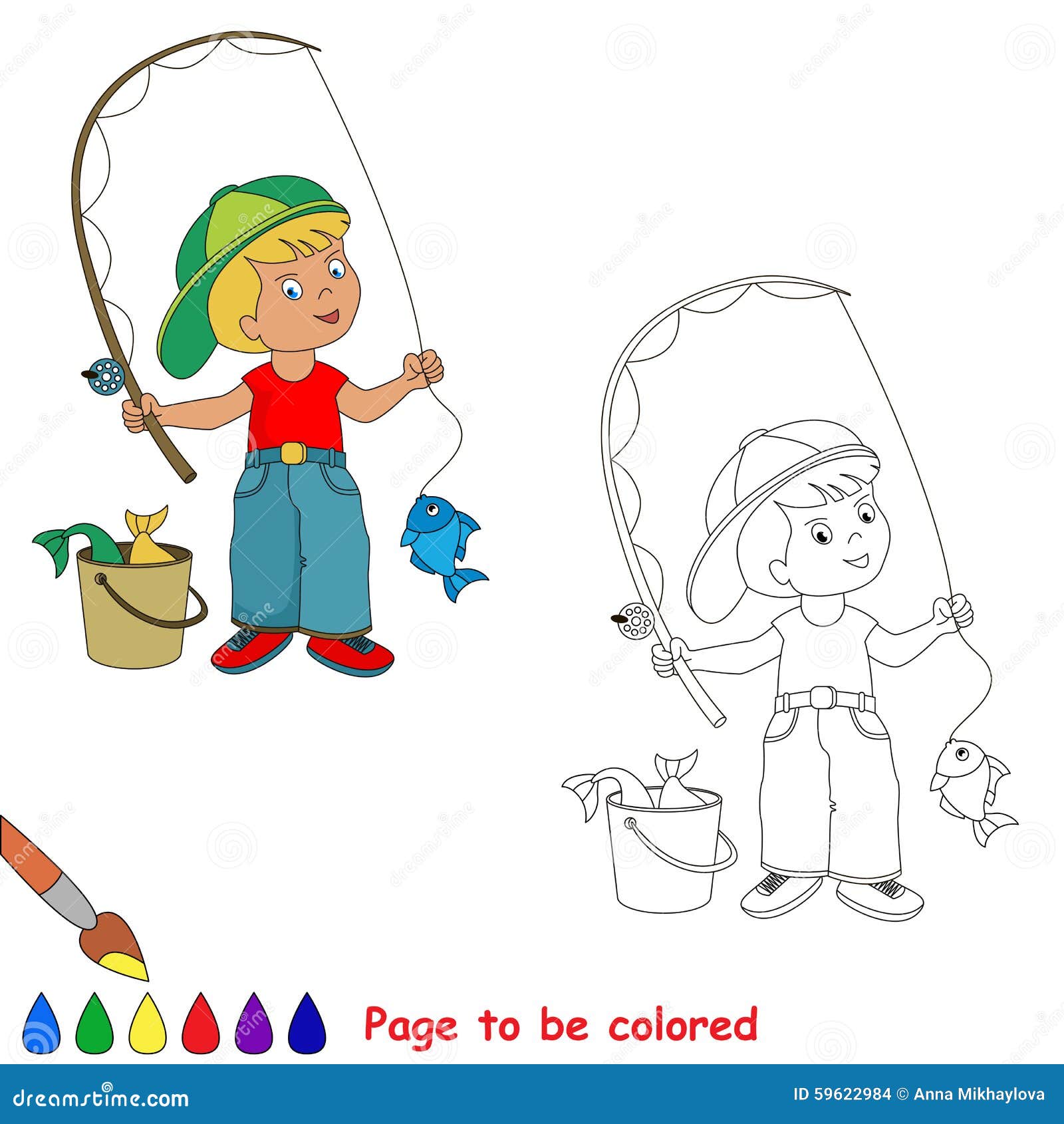 Coloring Fishing Reel Stock Illustrations – 46 Coloring Fishing
