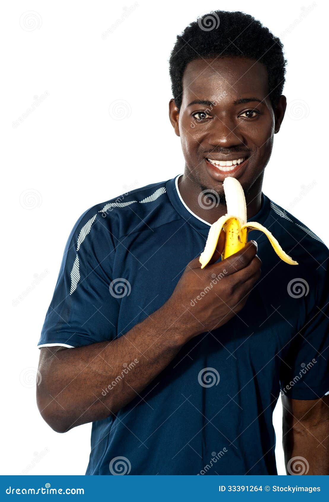 Young Fit Guy Eating Banana Stock Photo Image of eating, fresh 33391264