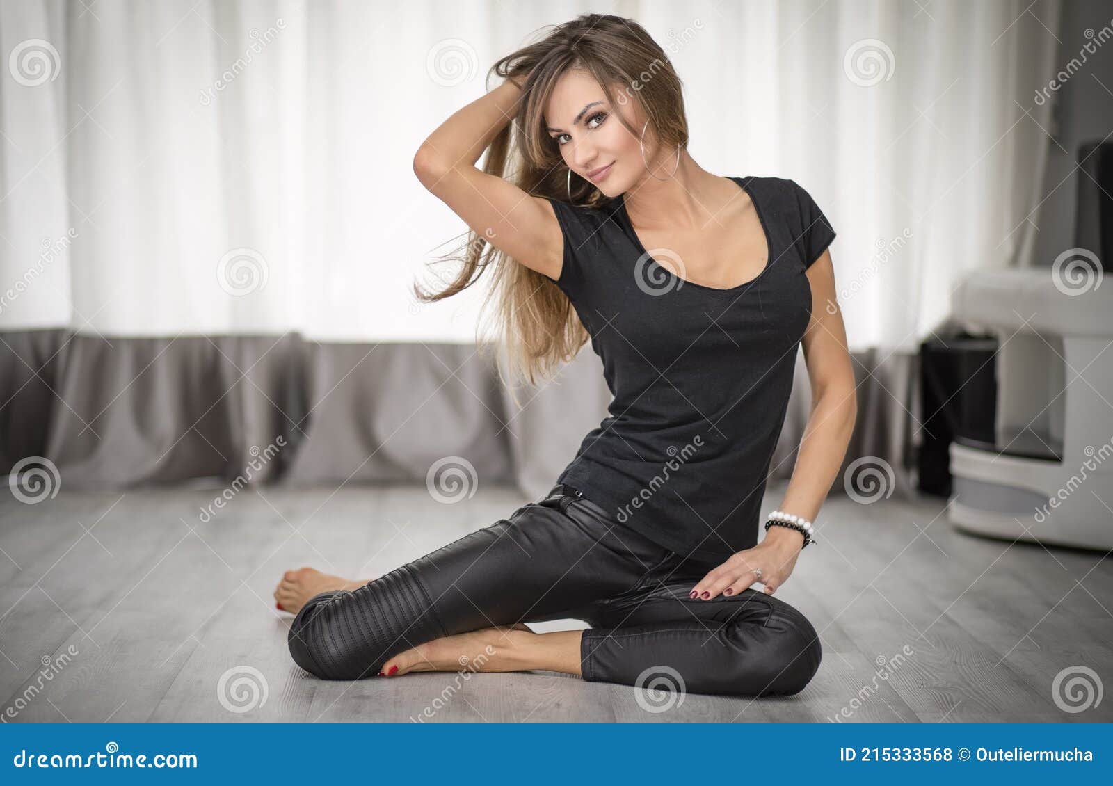 A Female Standing All in Thoughts Stock Photo - Image of considerate,  stillness: 277566988