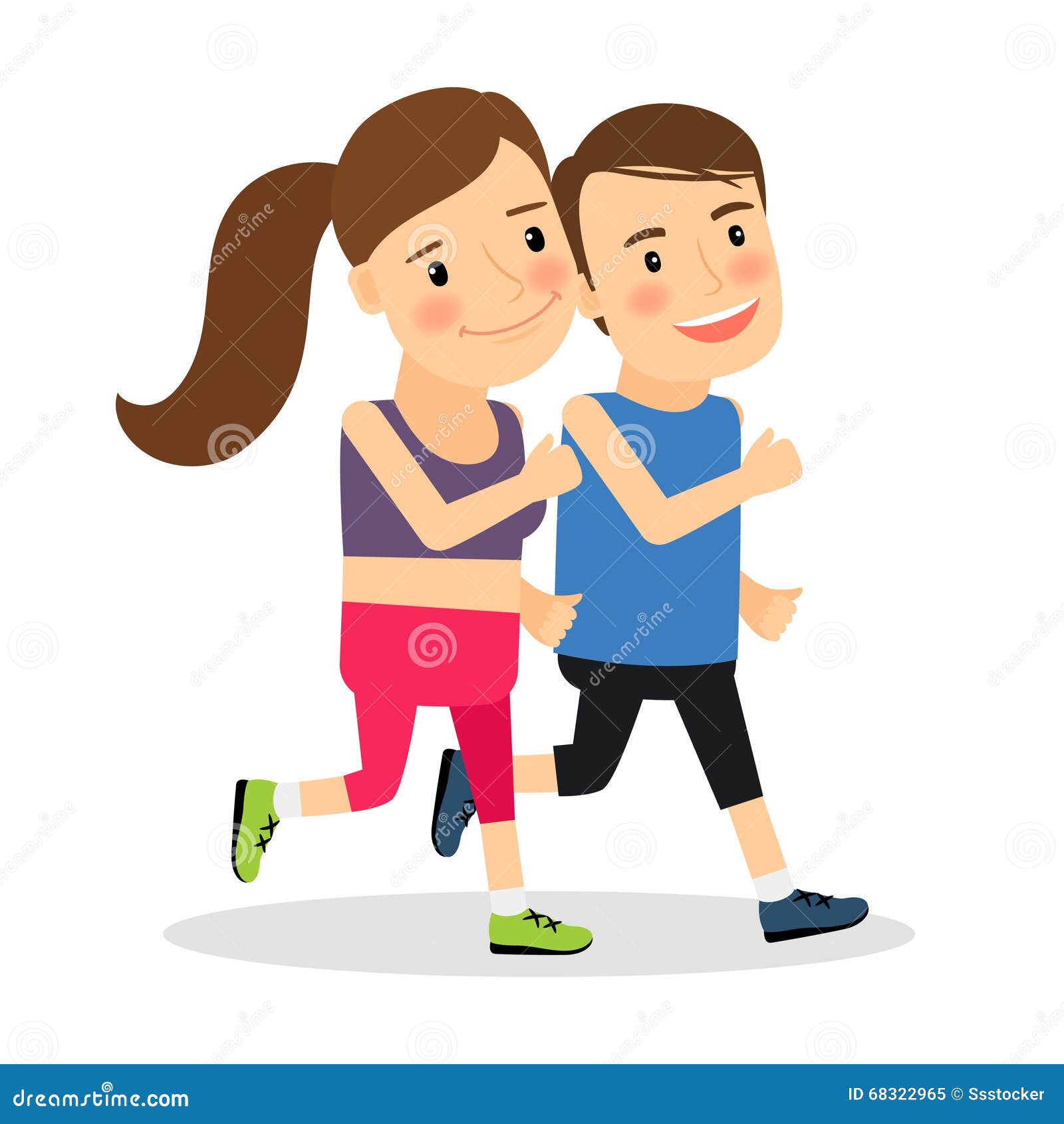 Young fitness runners stock vector. Illustration of flat - 68322965