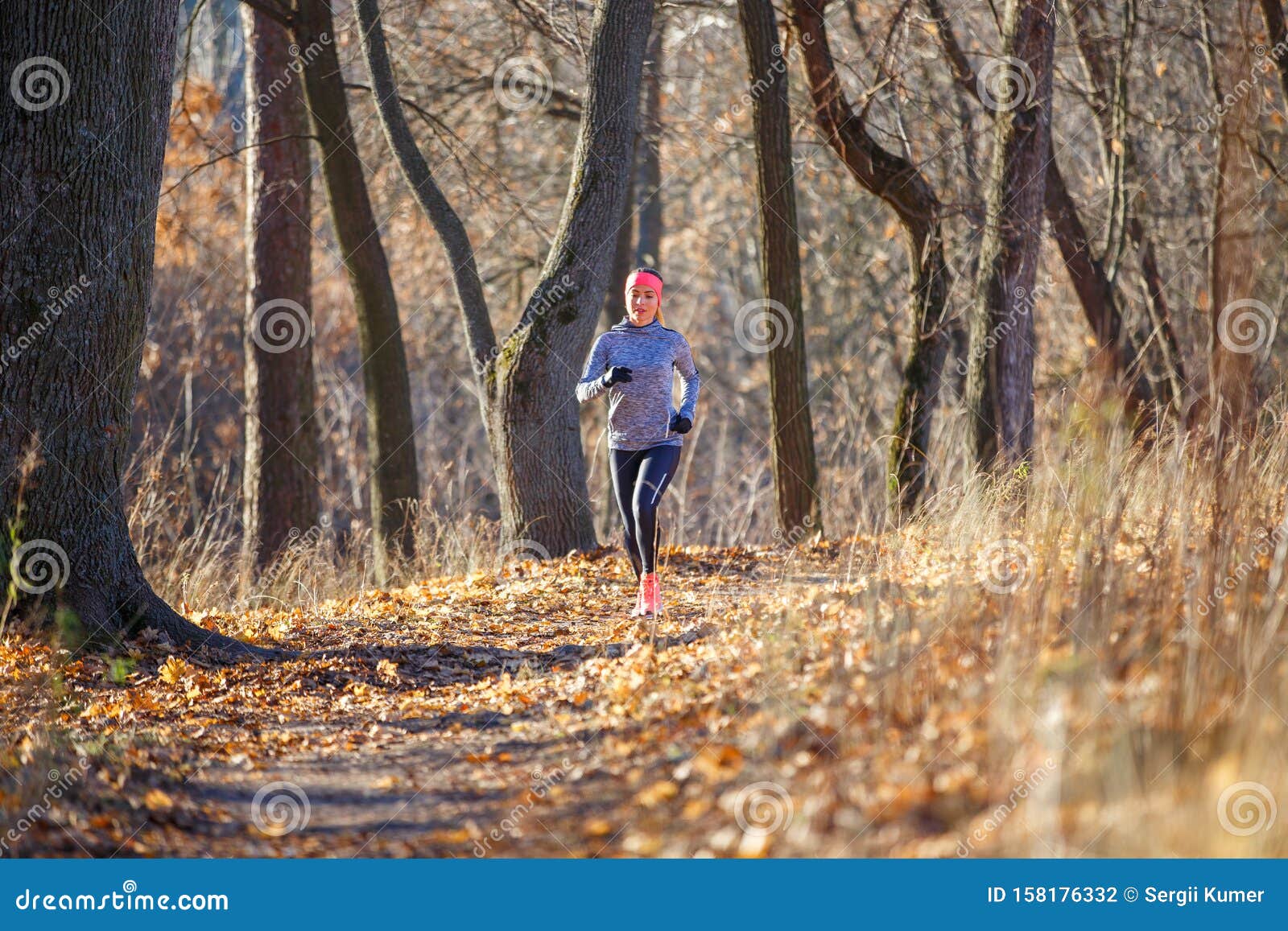 Young Fitness Woman Running in the Park Stock Photo - Image of ...