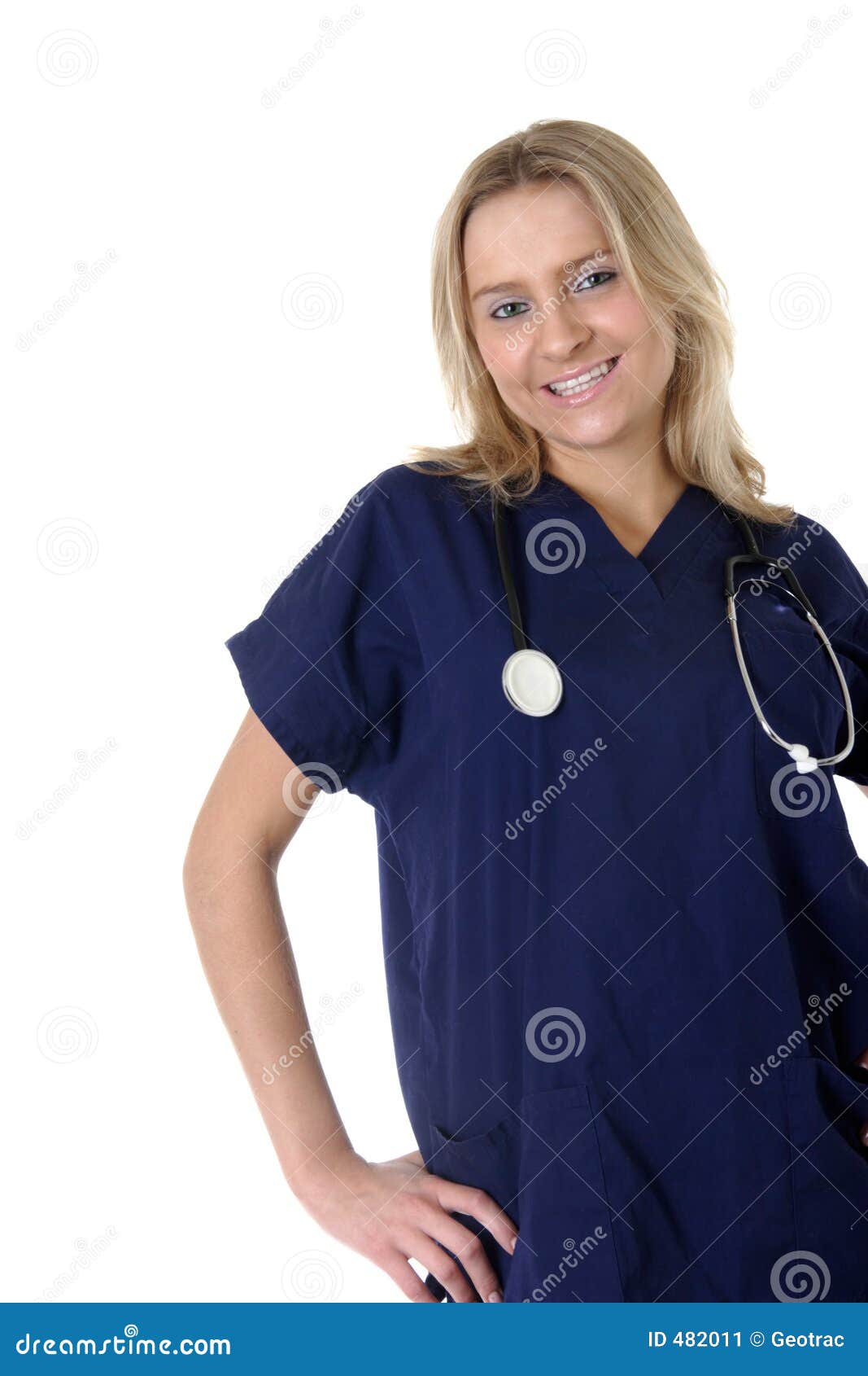 Young friendly nurse stock image. Image of expression, arms - 482011