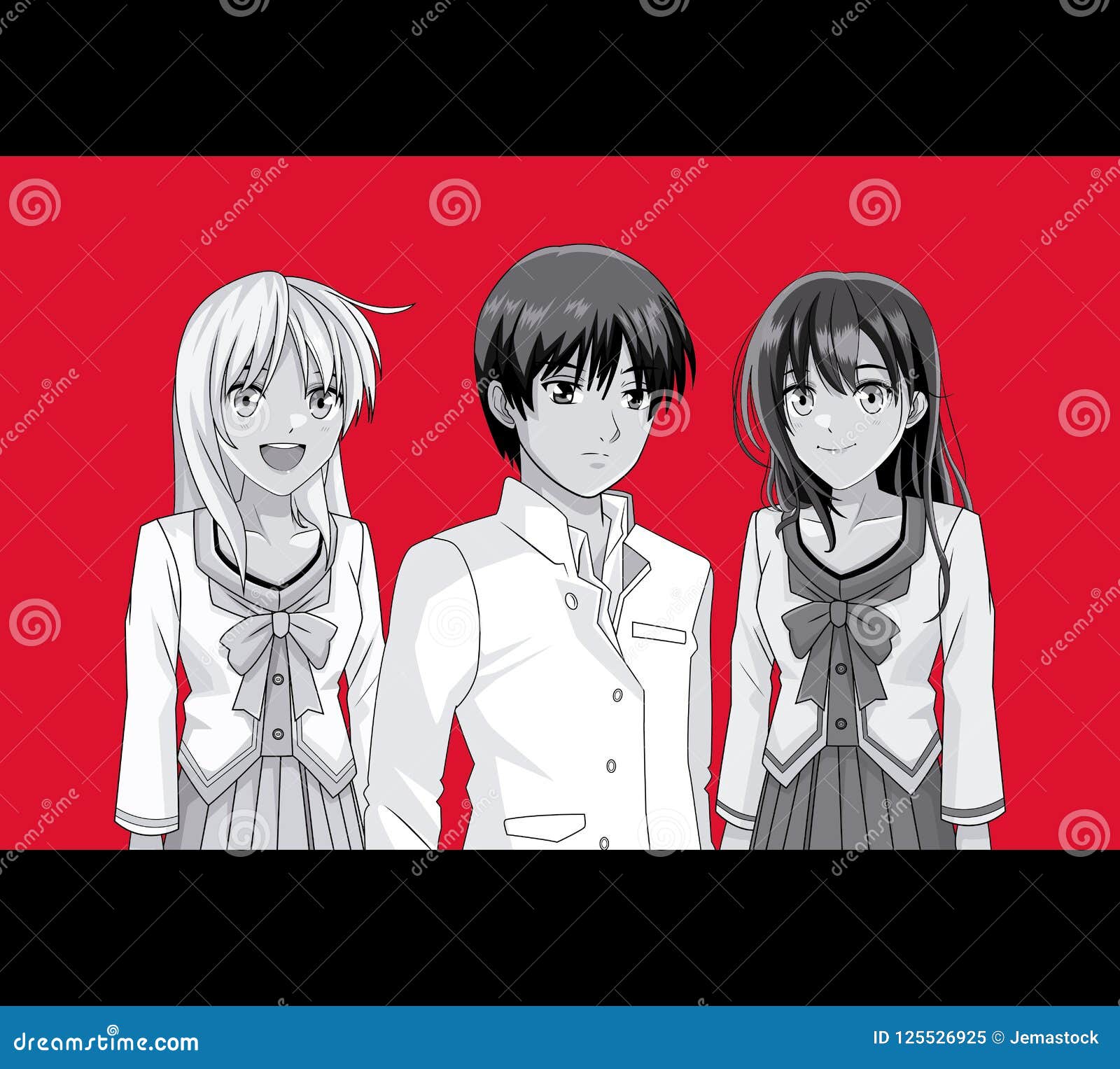 Download Young Friends Manga Cartoons Stock Vector - Illustration ...