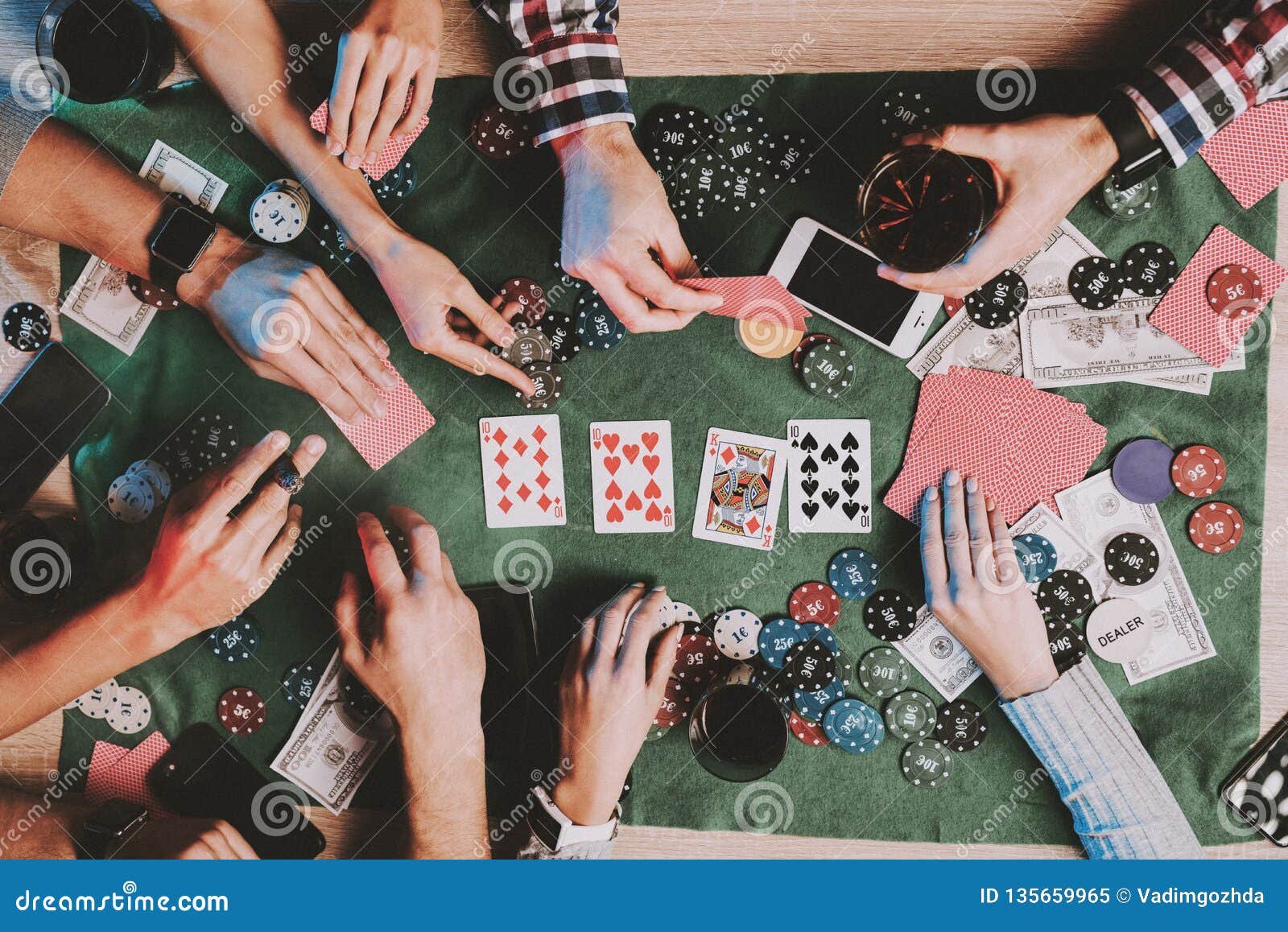 Young Playing Poker at Home. Stock Image - of gamer, casual: 135659965