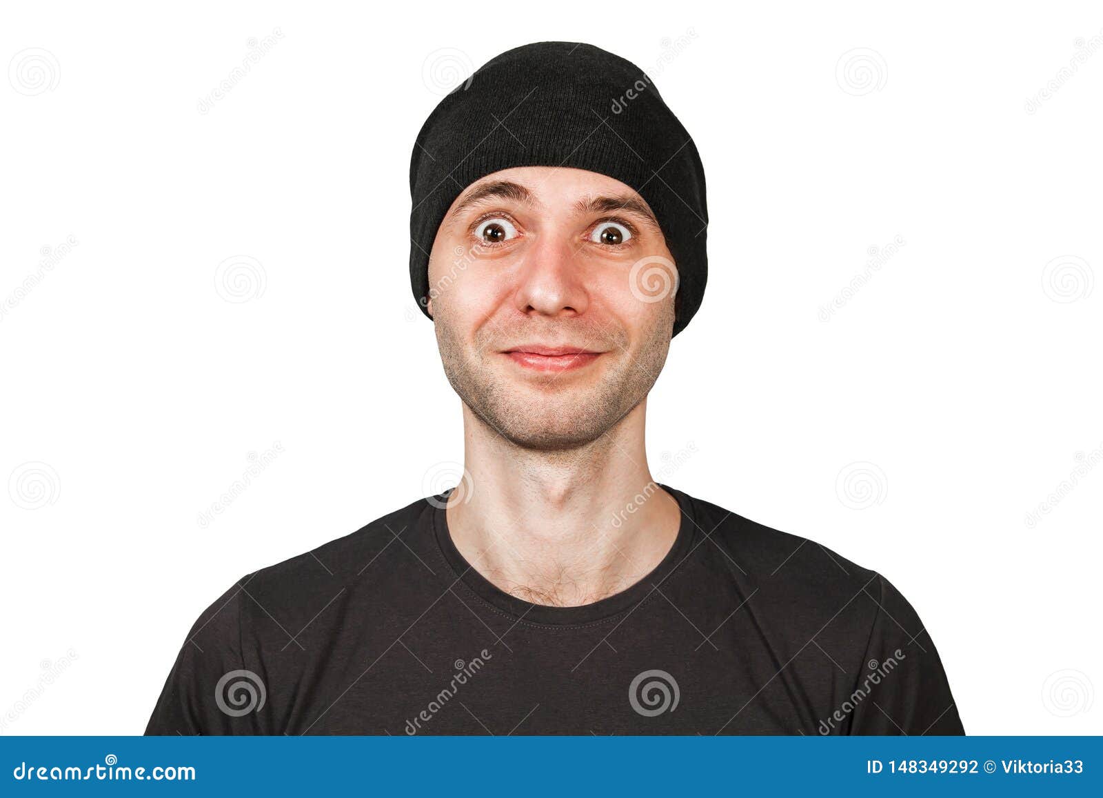 Young Funny Smiling Man with Wide Eyes in Hat Isolated on White Background Stock Photo - Image of emotion, attractive: 148349292 Young Funny Smiling Man with Wide Eyes in Hat Isolated on White Background Stock Photo - Image of emotion, attractive: 148349292