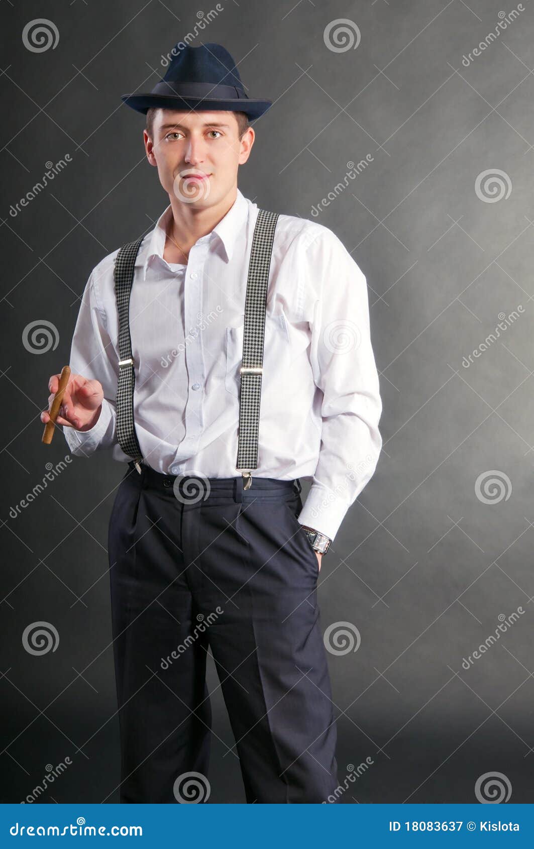 Young Gangster Man With Cigare Royalty Free Stock Photography - Image ...