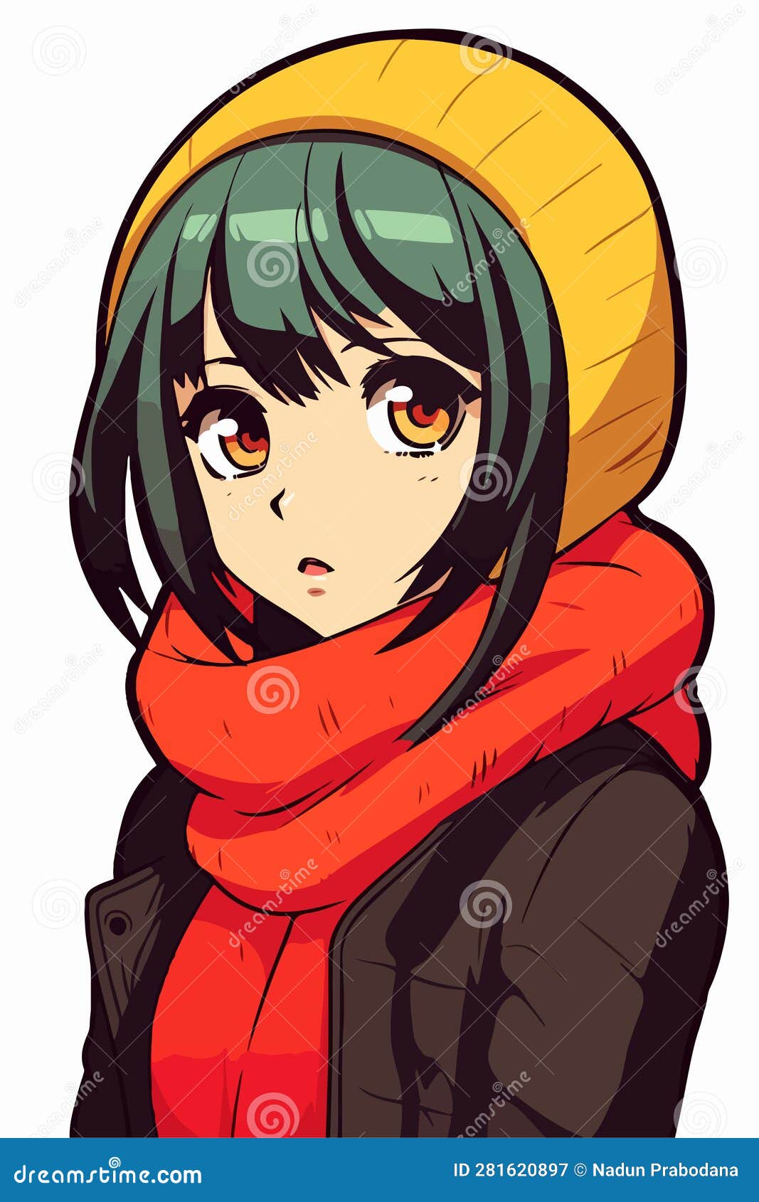 Isolated head of an anime character girl Vector Image