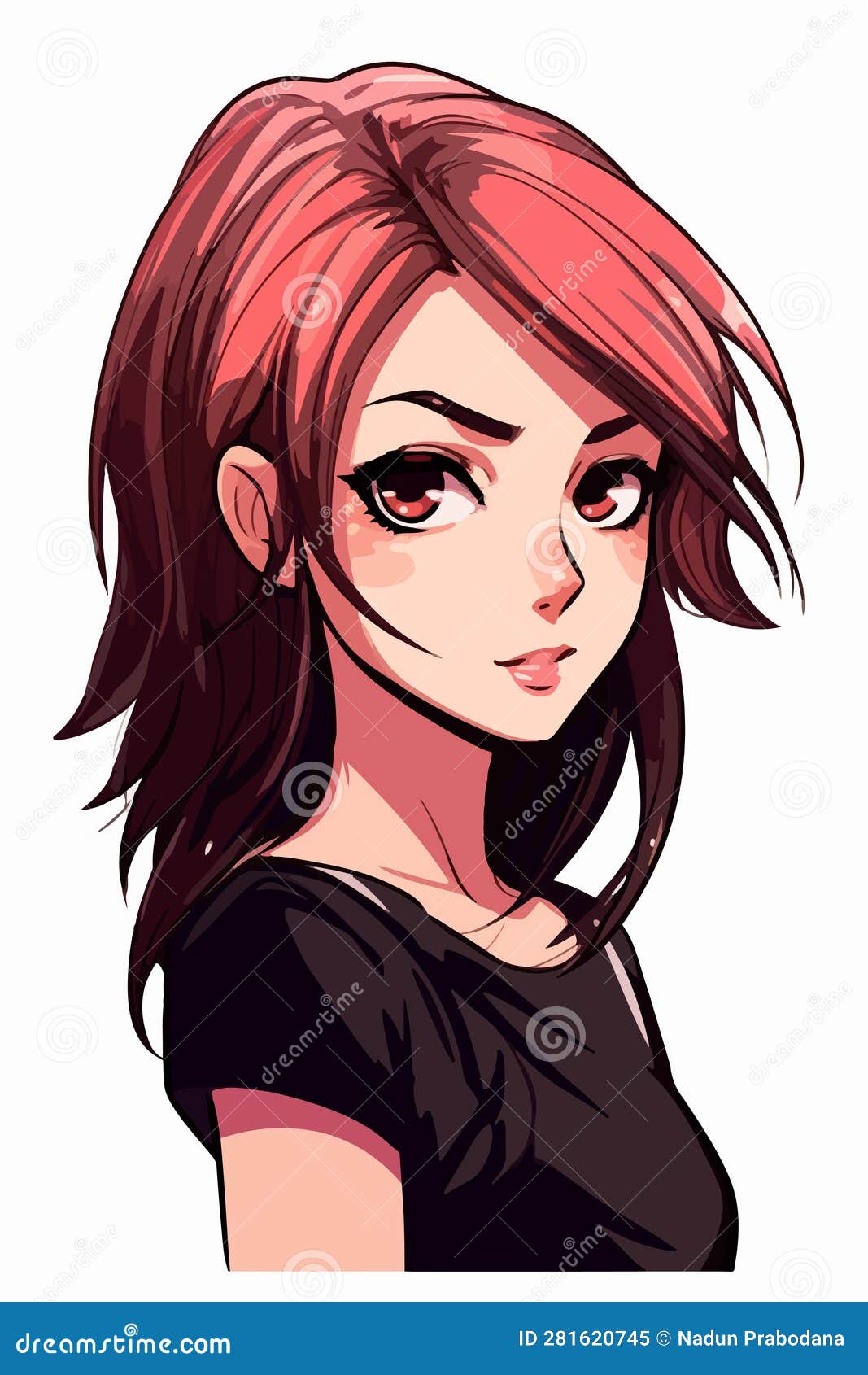 Isolated head of an anime character girl Vector Image