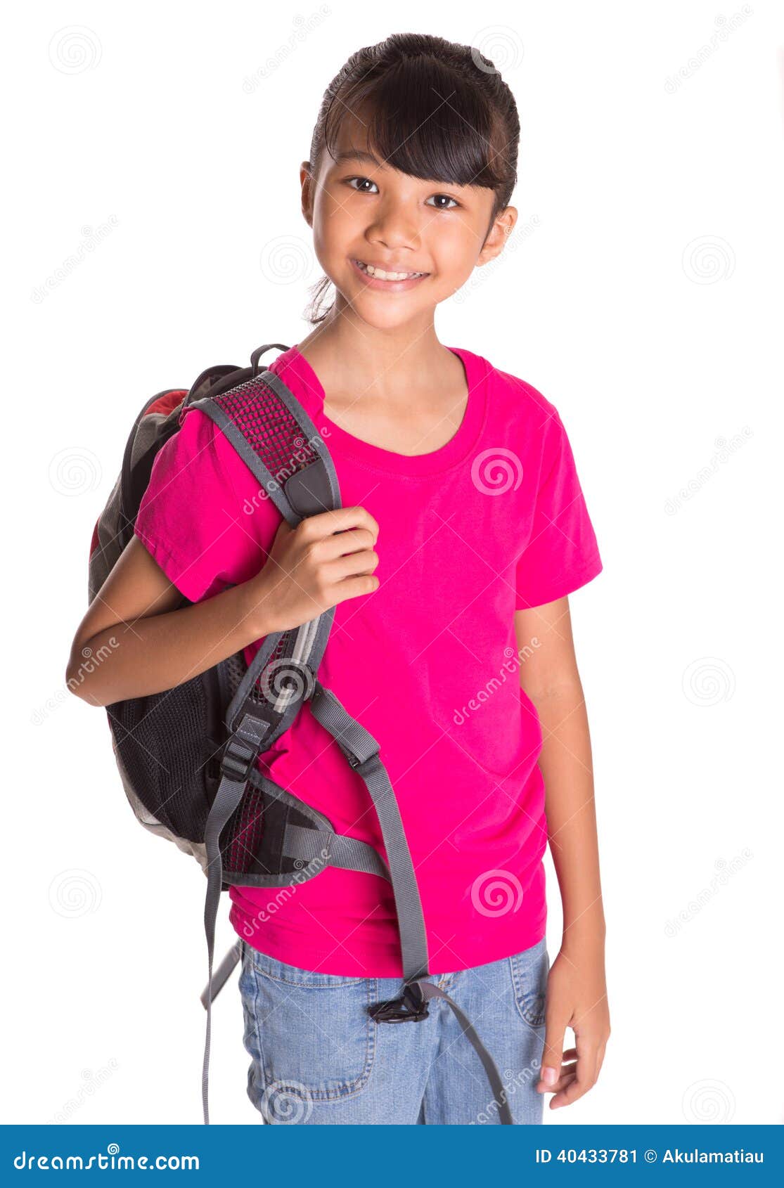 Young Girl with Backpack I stock image. Image of girl 40433781