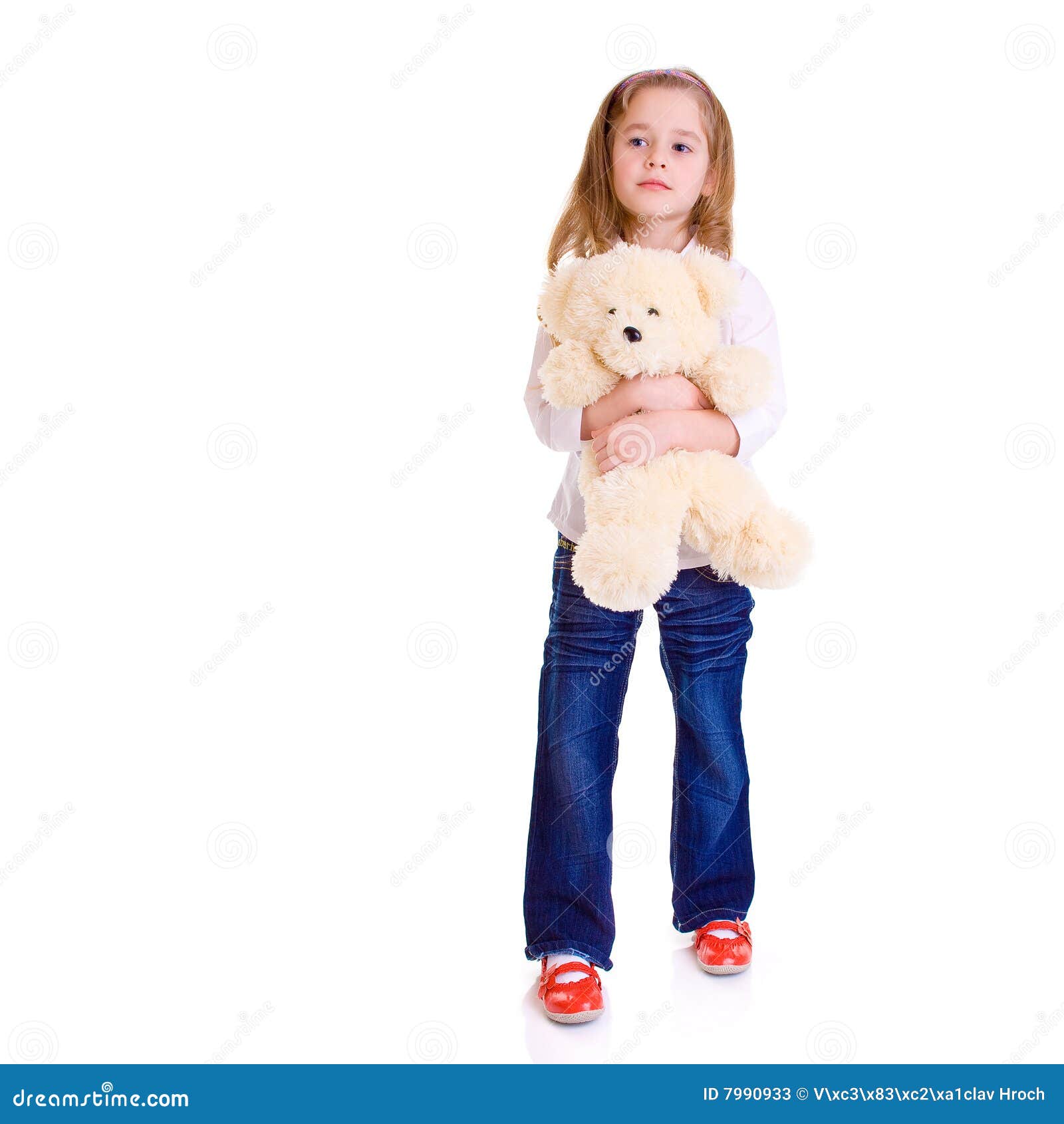 Young girl with bear stock image. Image of face, girl - 7990933