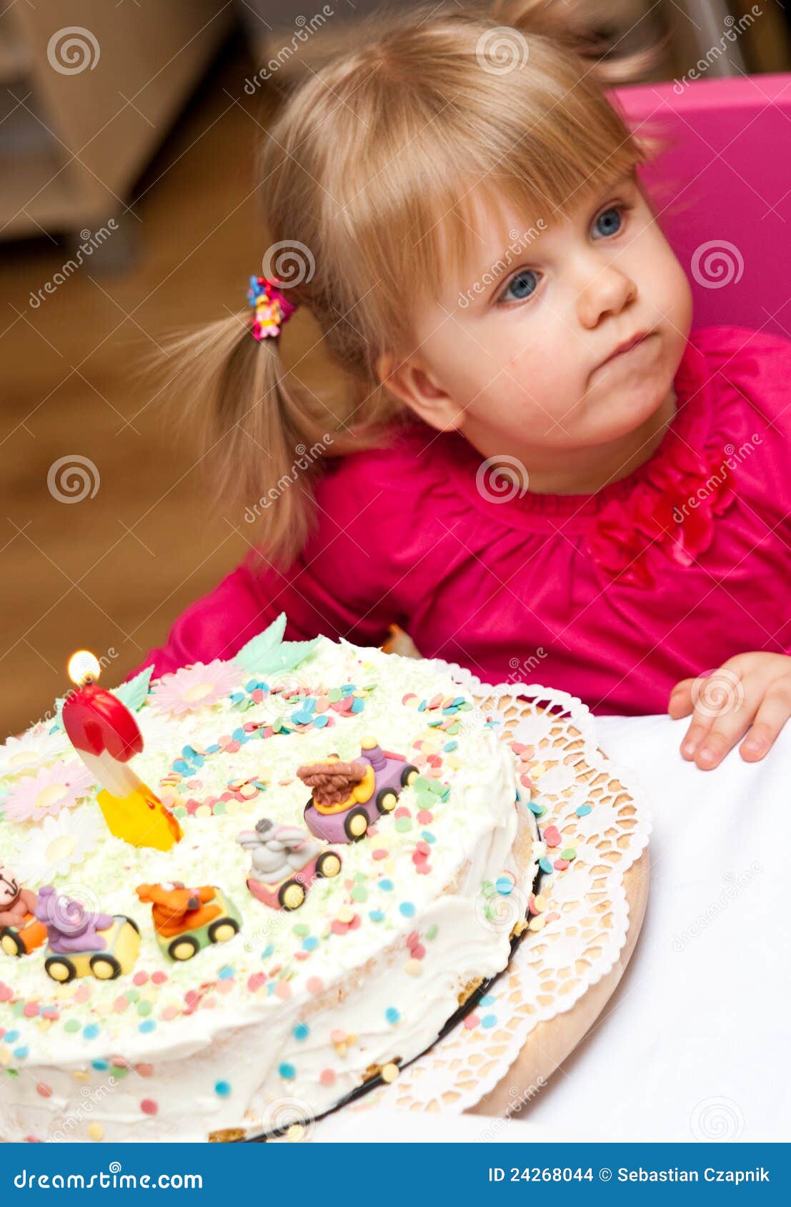Young Girl with Birthday Cake Stock Photo - Image of decorated, cute ...