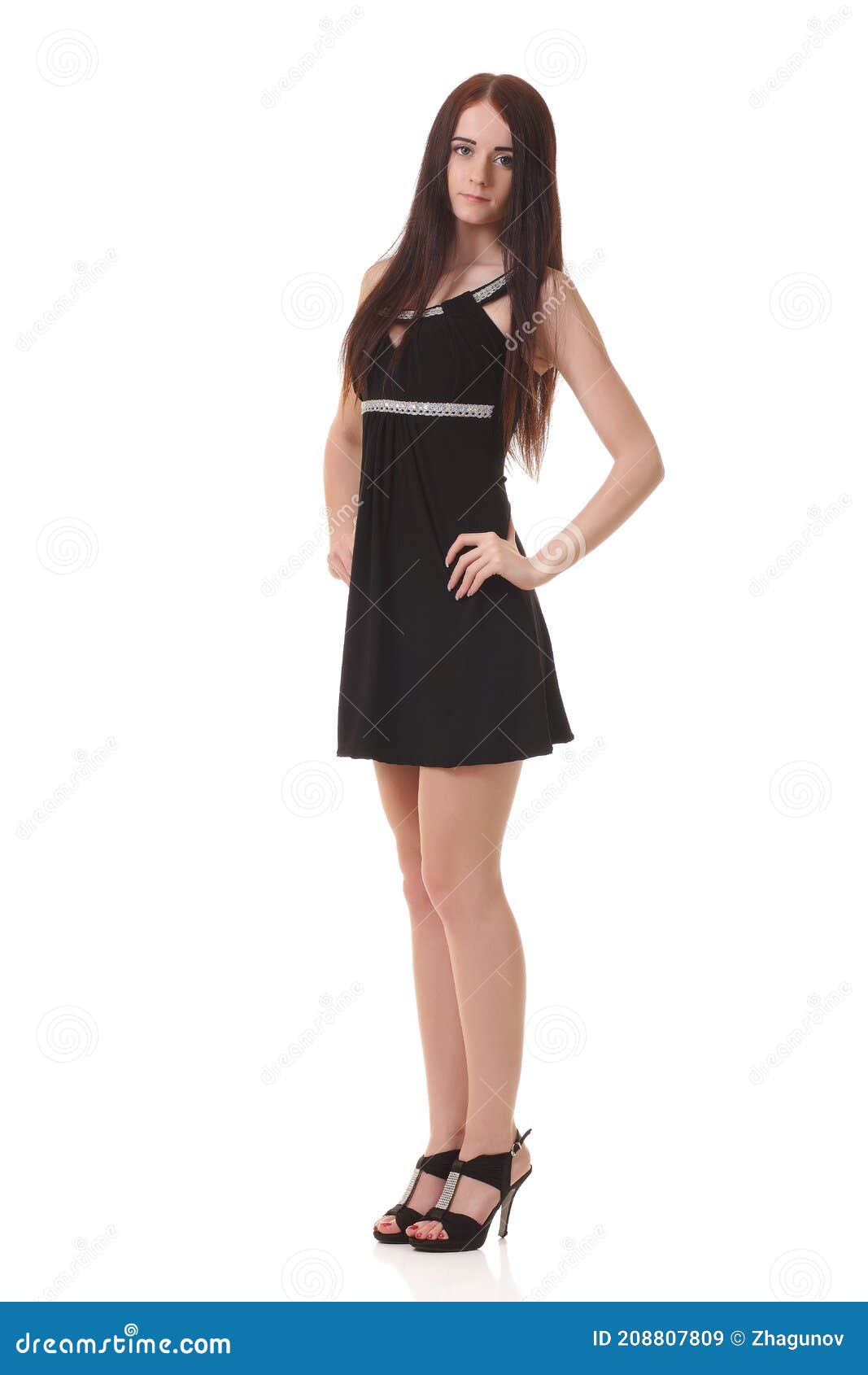 Young Girl in Black Little Dress Stock Image - Image of girl, imperial ...