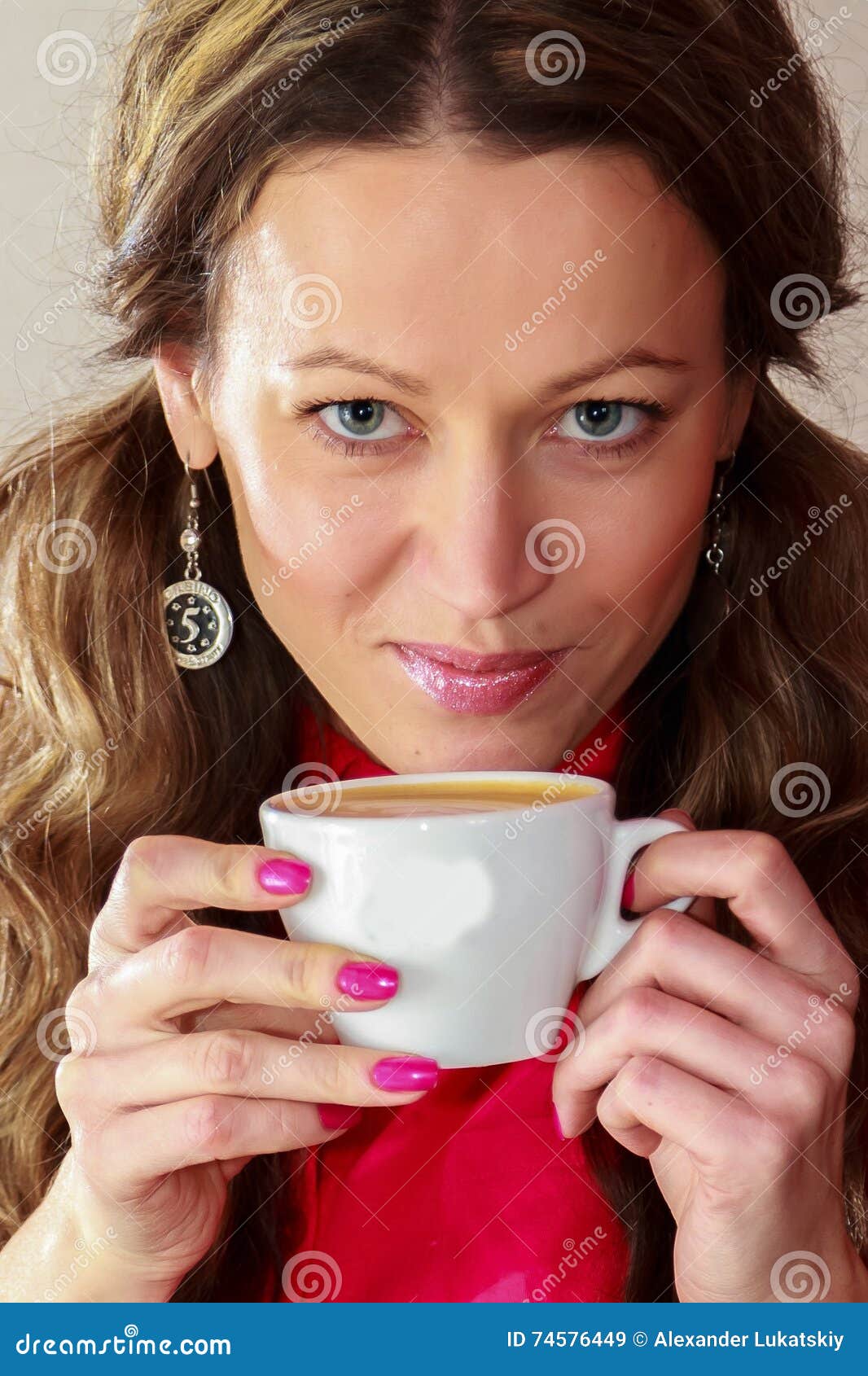 Young girl brews coffee stock image. Image of brewed - 74576449