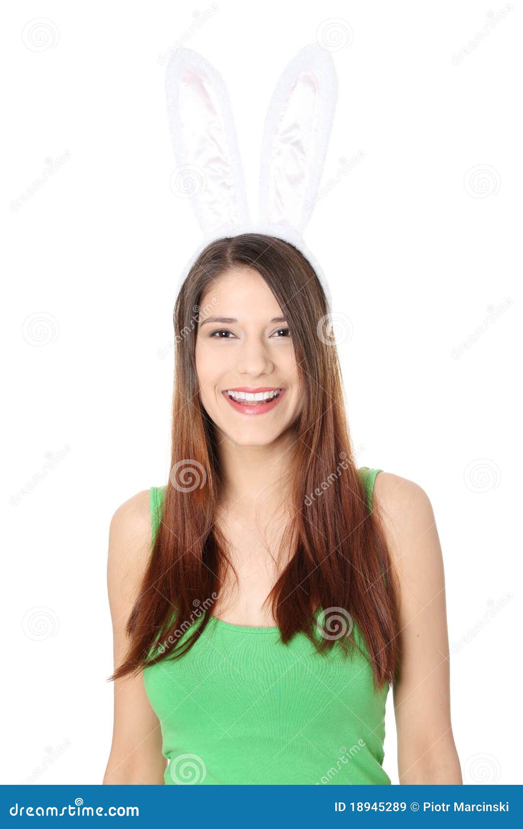 Young girl with bunny ears stock image. Image of costume 18945289