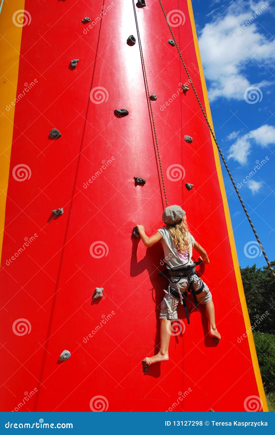 Young girl climbing stock photo. Image of mountain, protect 13127298