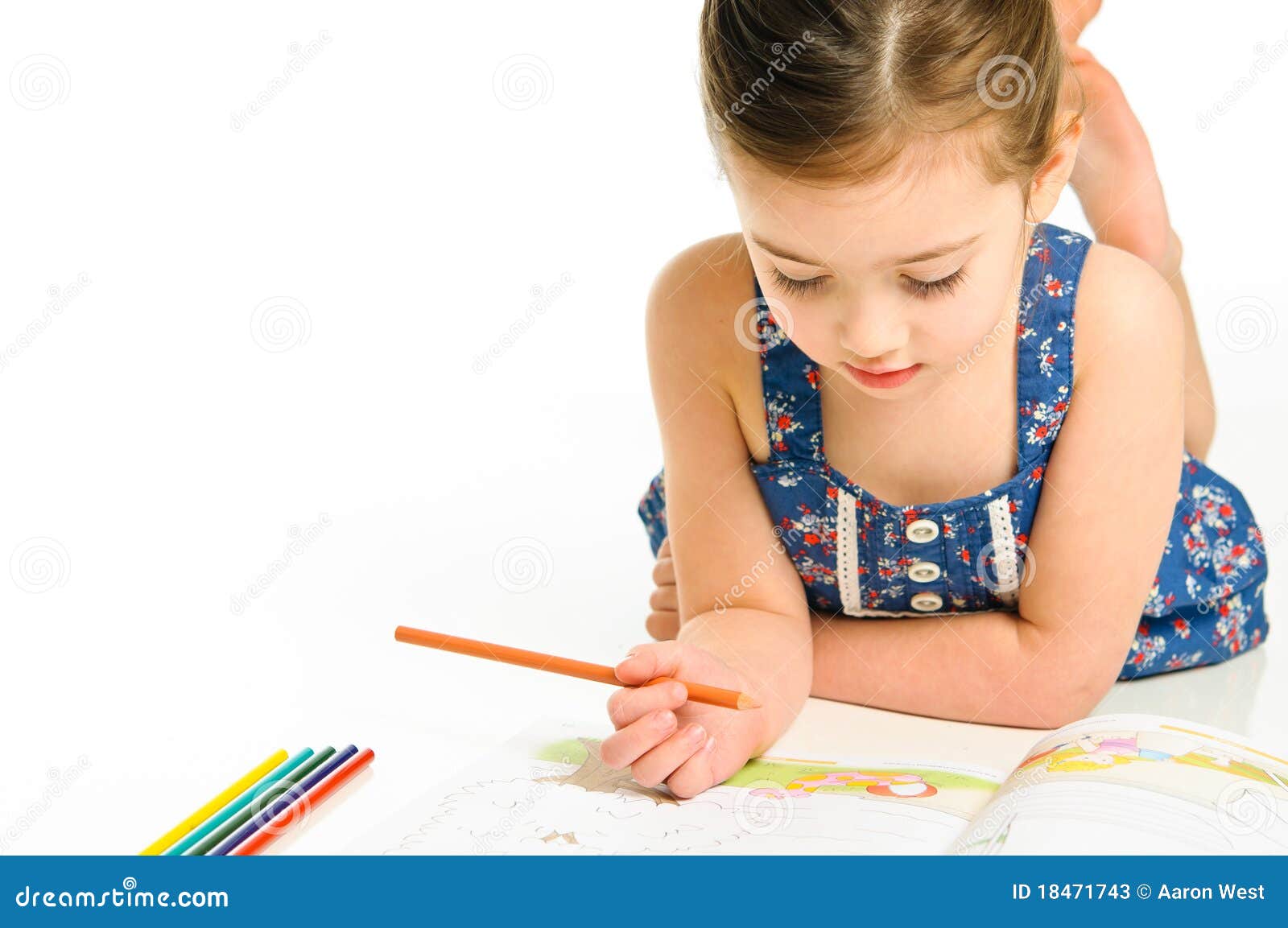 Young Girl Coloring A Picture Stock Photos Image 18471743