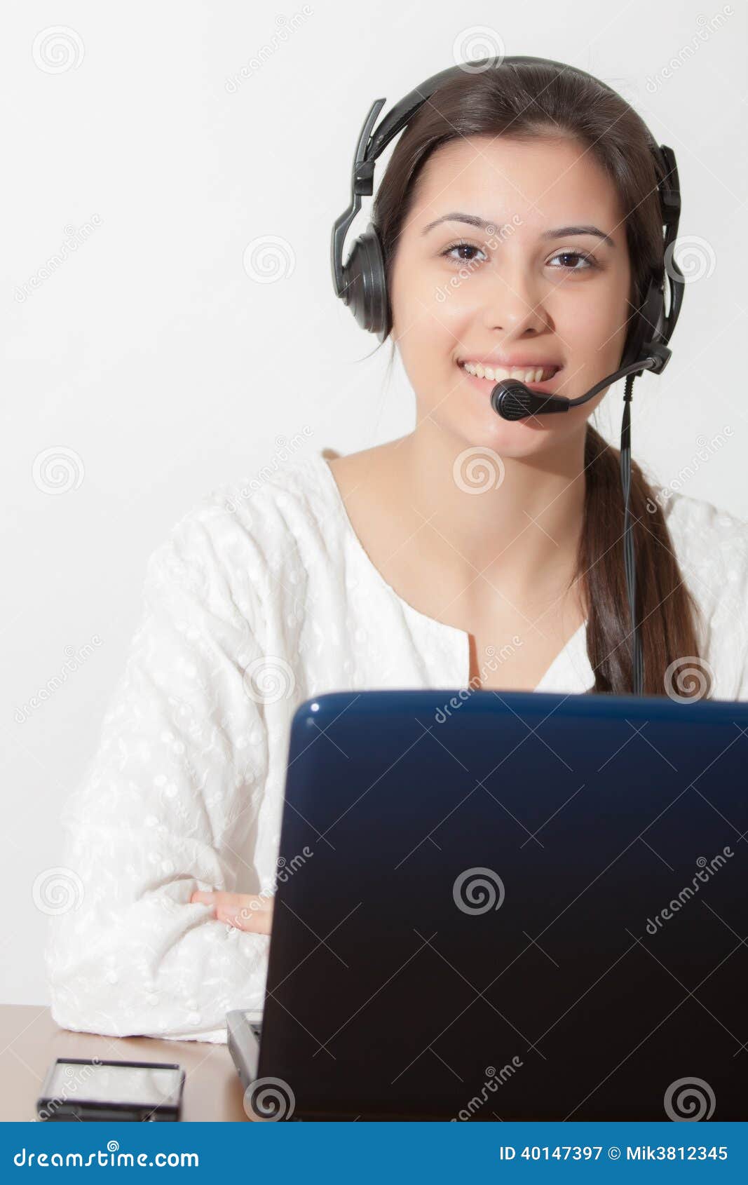 Young Girl Customer Service Stock Image Image of business, happy 40147397