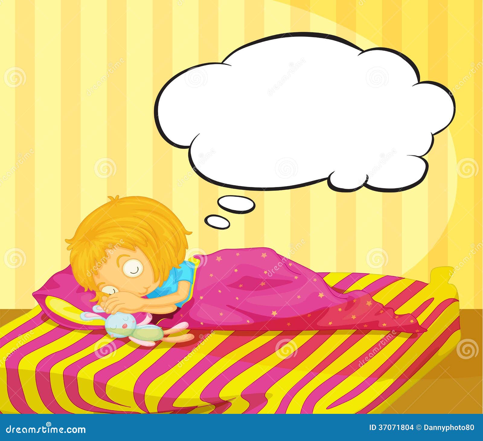 A young girl dreaming stock illustration. Illustration of dream - 37071804