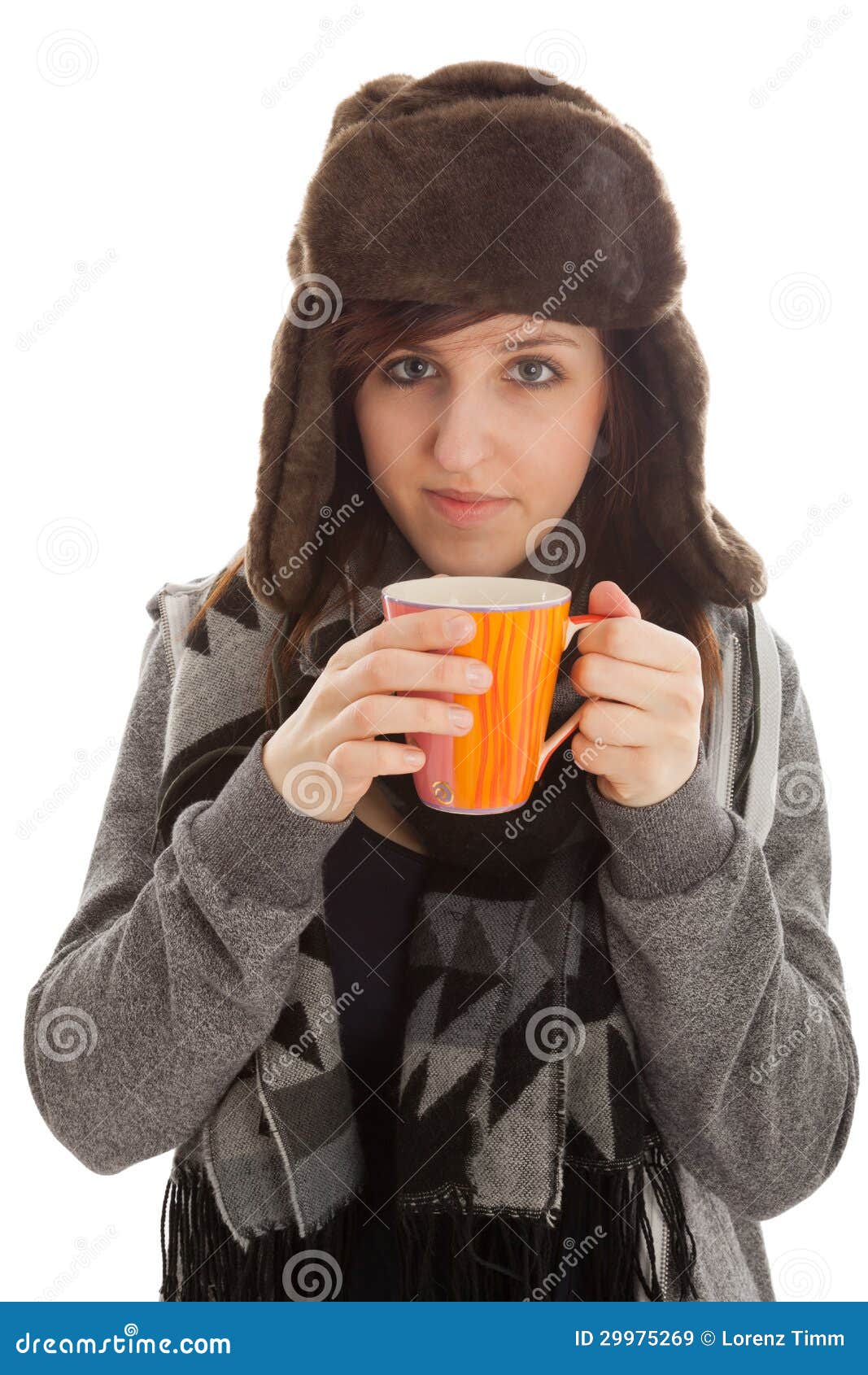 The Girl is Drinking a Cup of Tea Stock Image - Image of healthy, girl ...