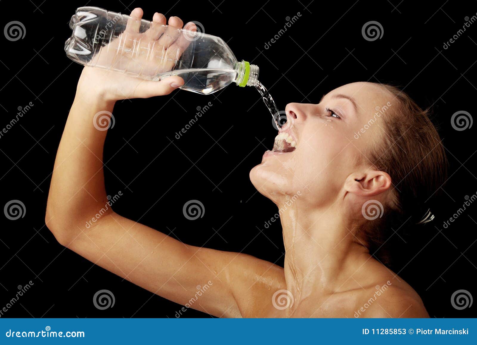 Young Girl Drinking Bottled Water Stock Photo - Image of 