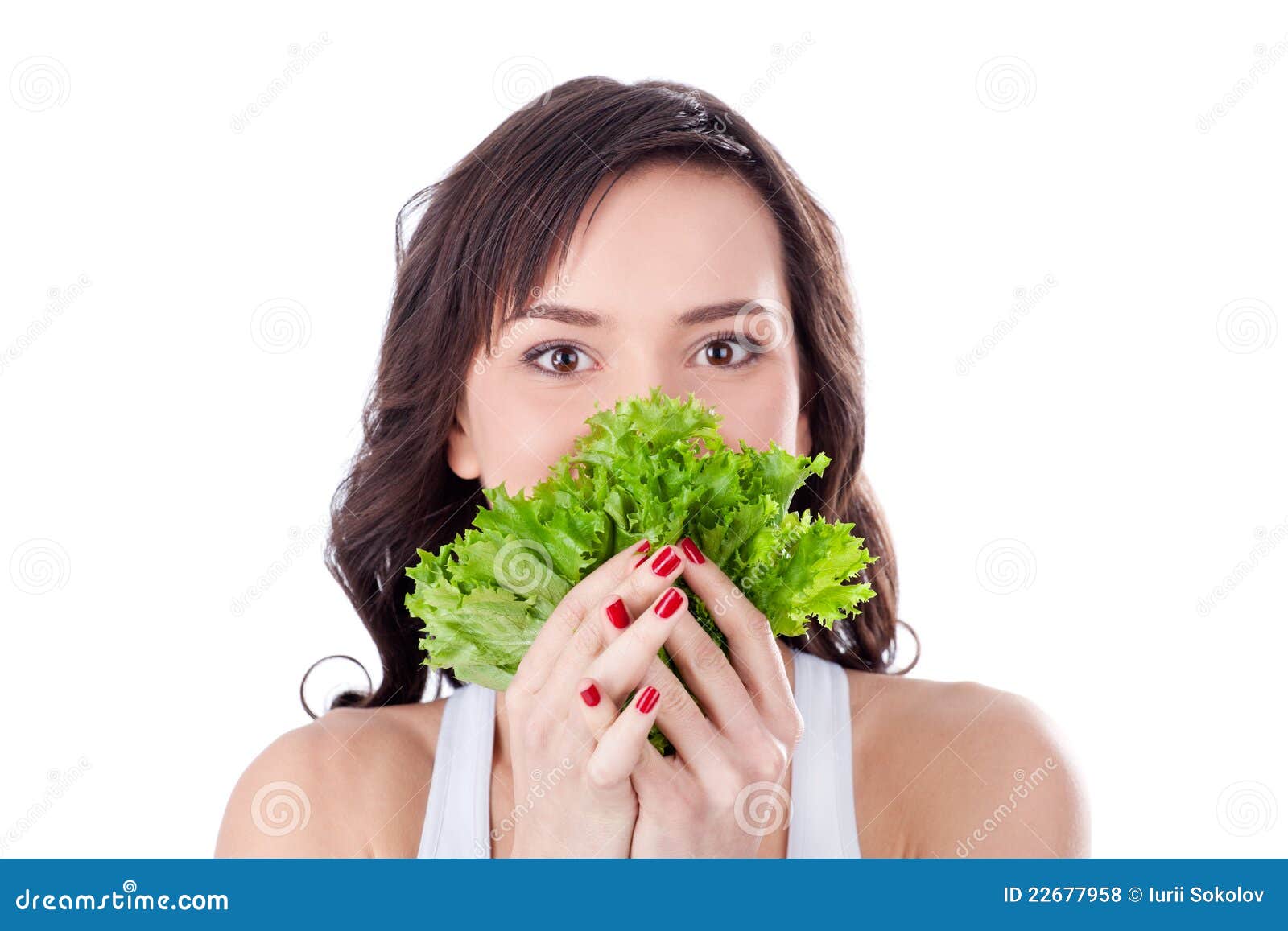 Young Girl Eating Fresh Salad Stock Photo Image of person, looking