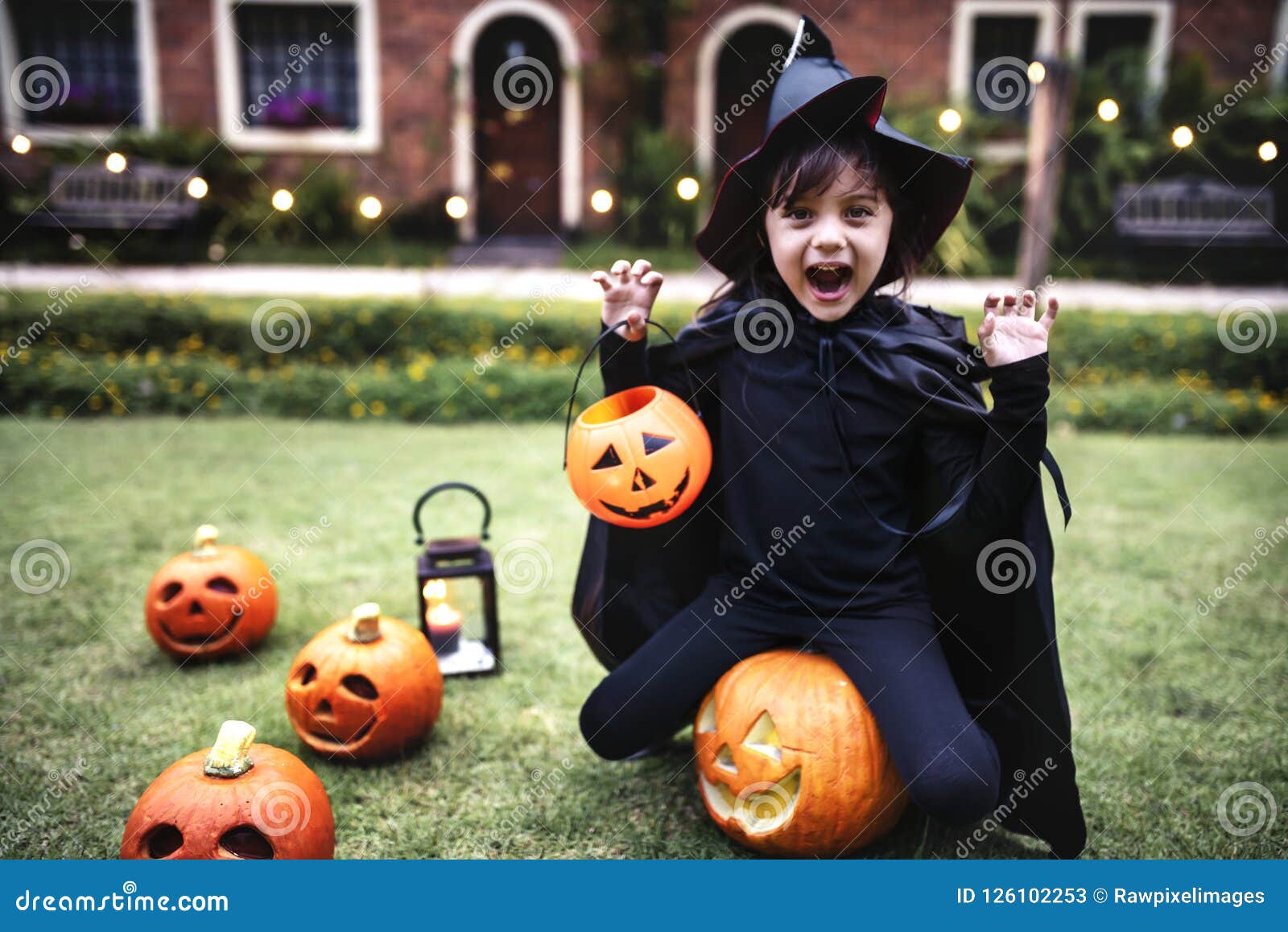 Young Girl Enjoying the Halloween Festival Stock Image - Image of ...
