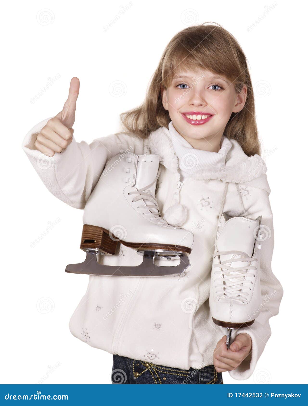 Young Girl Figure Skating.. Stock Photo Image of happy, skates 17442532