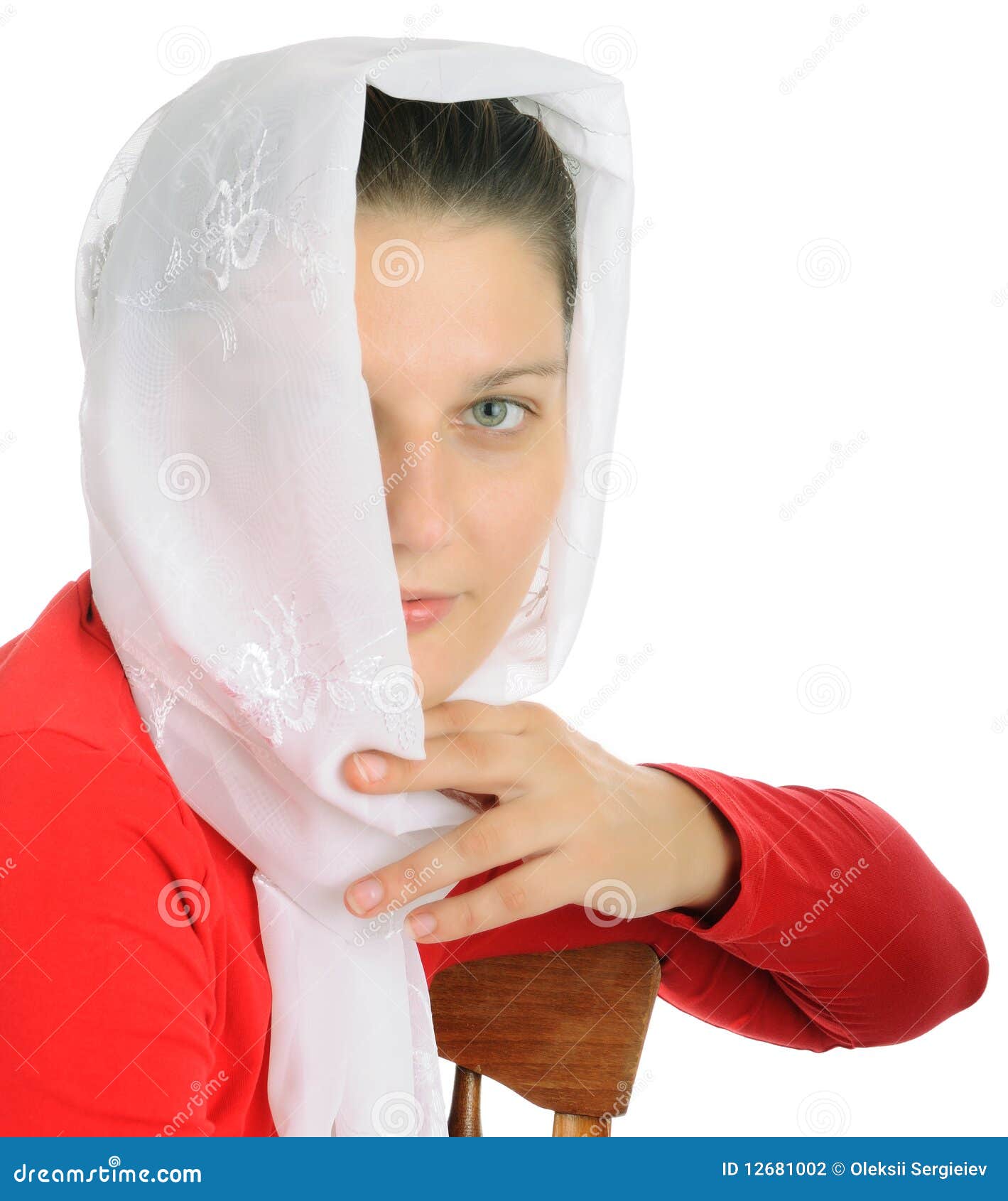 Young girl with head scarf stock photo. Image of asia 12681002