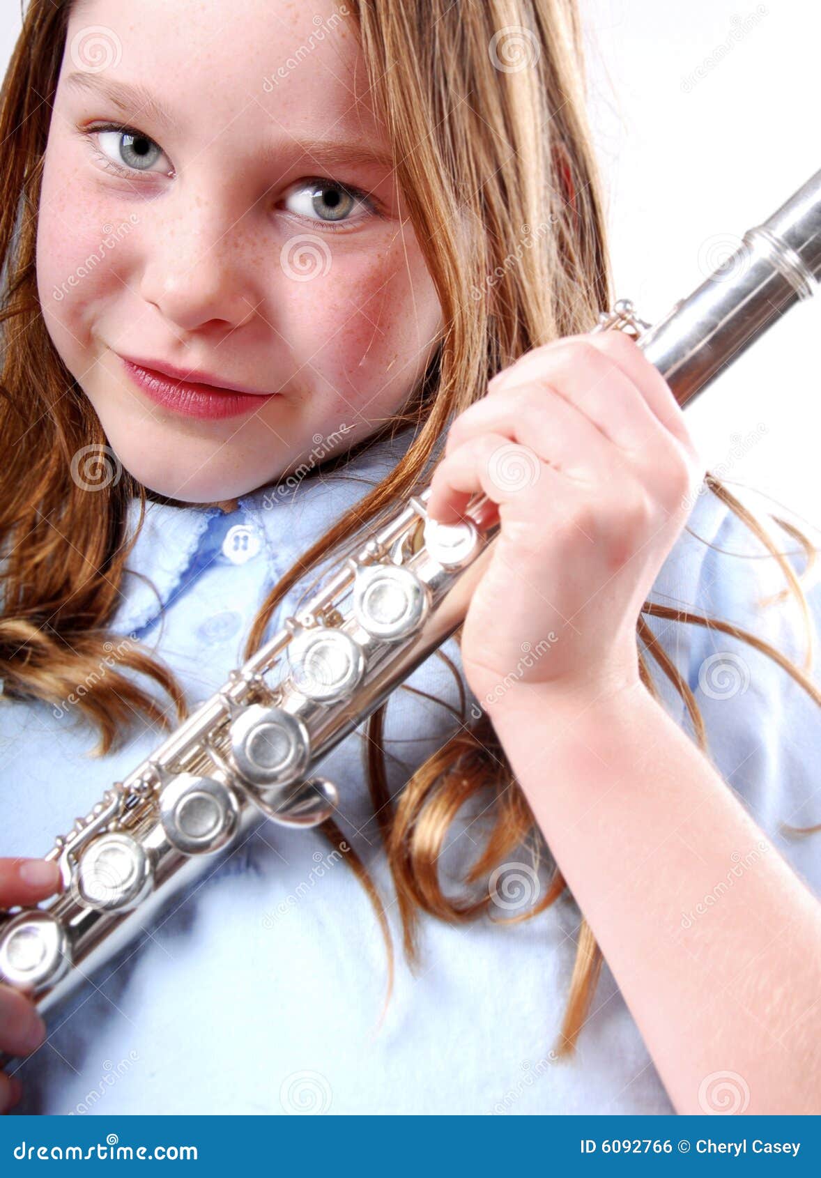 Young girl holding flute stock photo. Image of learn, performer 6092766